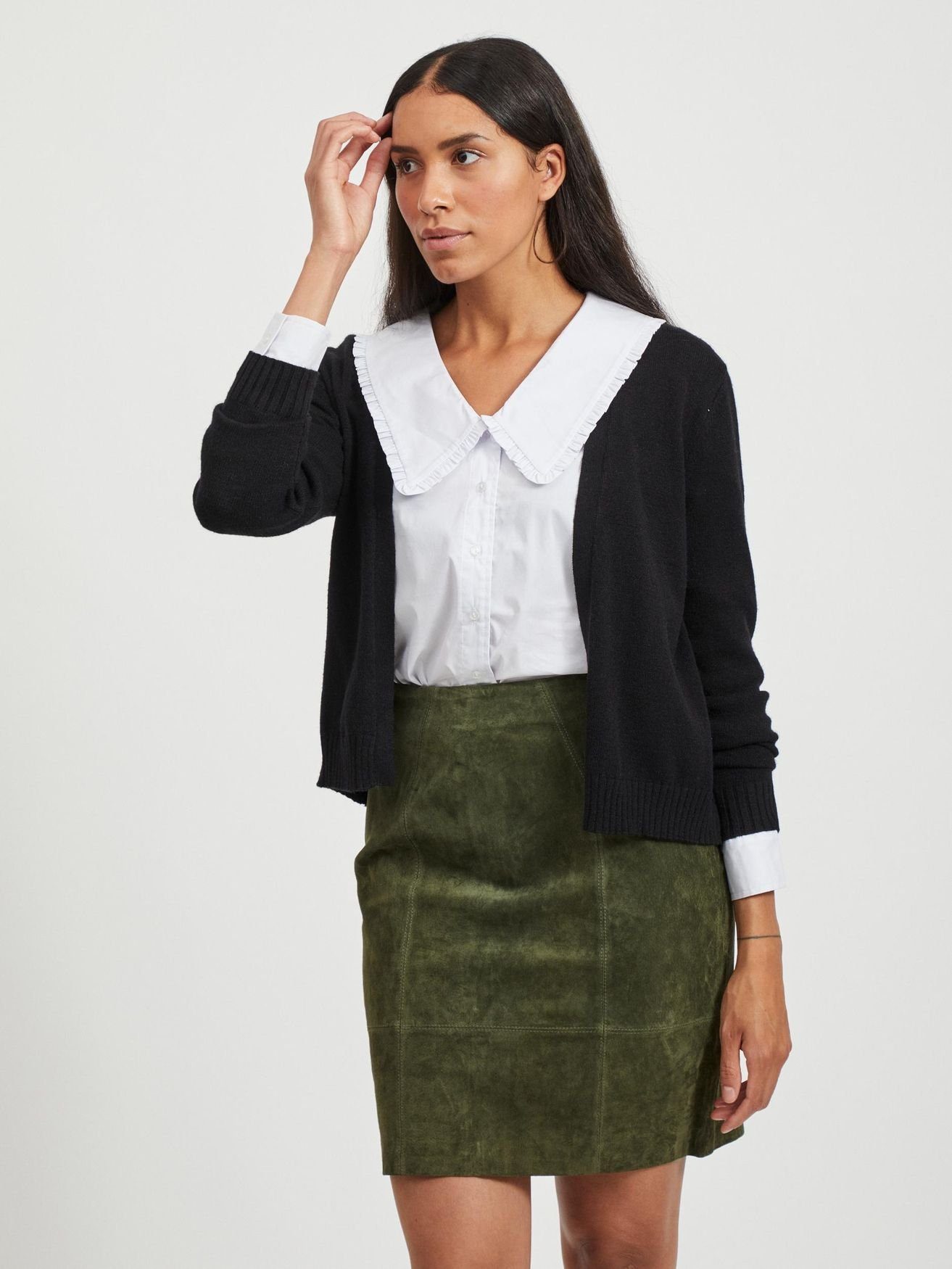 Vila Cardigan Kurzer Feinstrick Cardigan Weiche günstig online kaufen