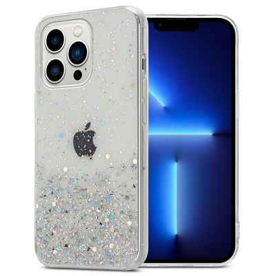 Cadorabo Handyhülle TPU funkelnder Glitter Apple iPhone 13 PRO MAX, Flexible TPU Silikon Handy Schutzhülle - Hülle - mit Glitzer