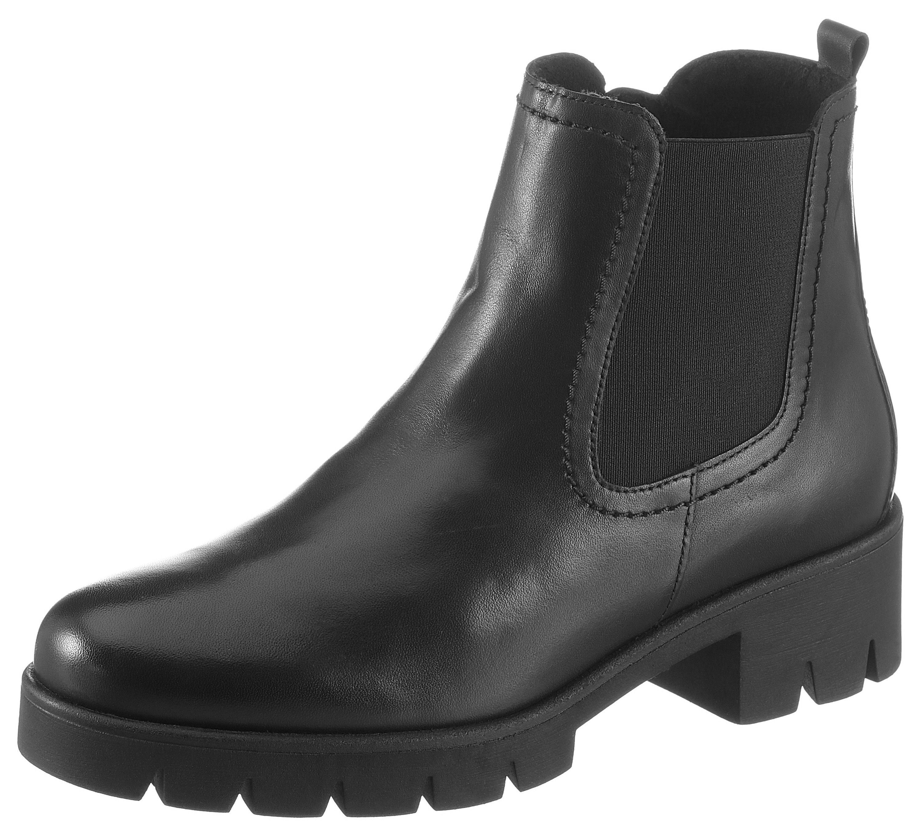 angesagter Gabor mit Profilsohle schwarz Chelseaboots