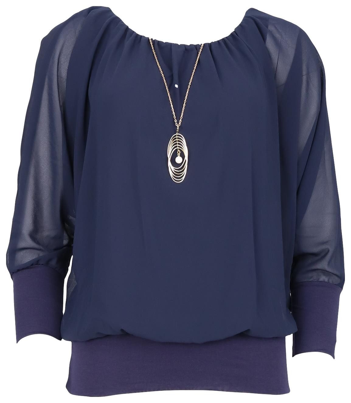 malito more than fashion Chiffonbluse 1133 Bluse mit Fledermausärmeln Einhe günstig online kaufen