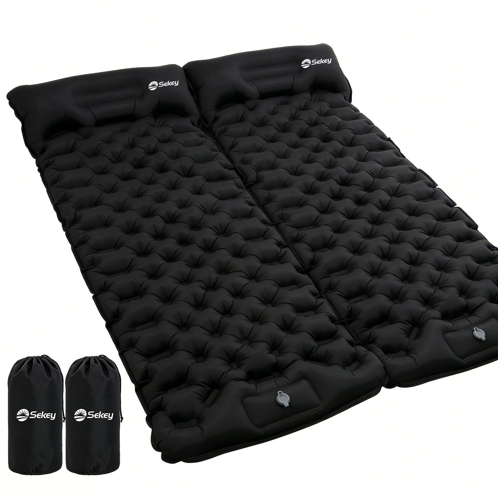 Sekey Isomatte Selbstaufblasend Isomatte Outdoor 10cm dicke Campingmatte Ultraleicht, (2-tlg), 200 x 70 cm Aufblasbar Camping Isomatte Schlafmatte mit Kopfkissen