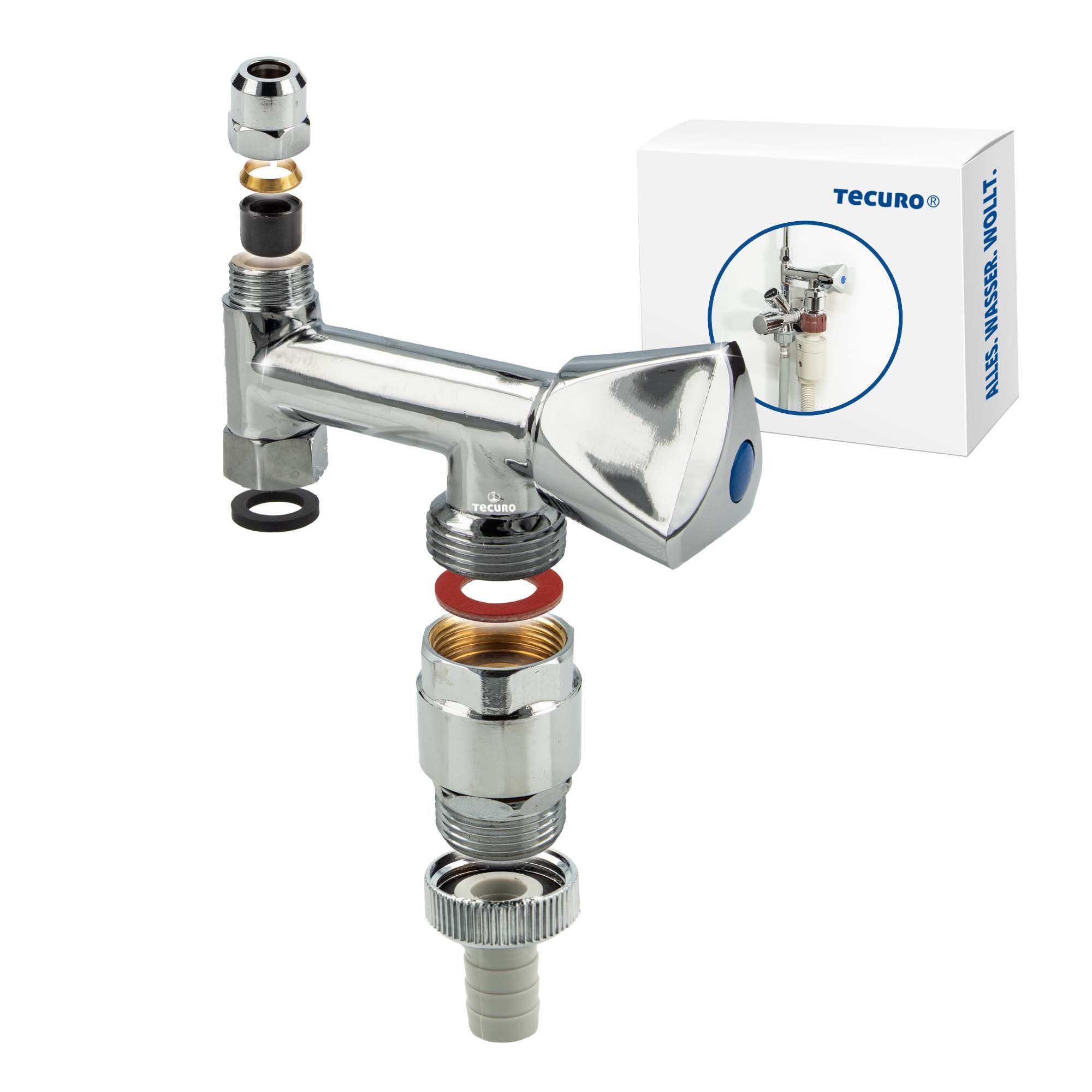 tecuro Geräteventil Geräteventil Eckfix mit Rohrbelüfter, zur Montage auf Eckventil