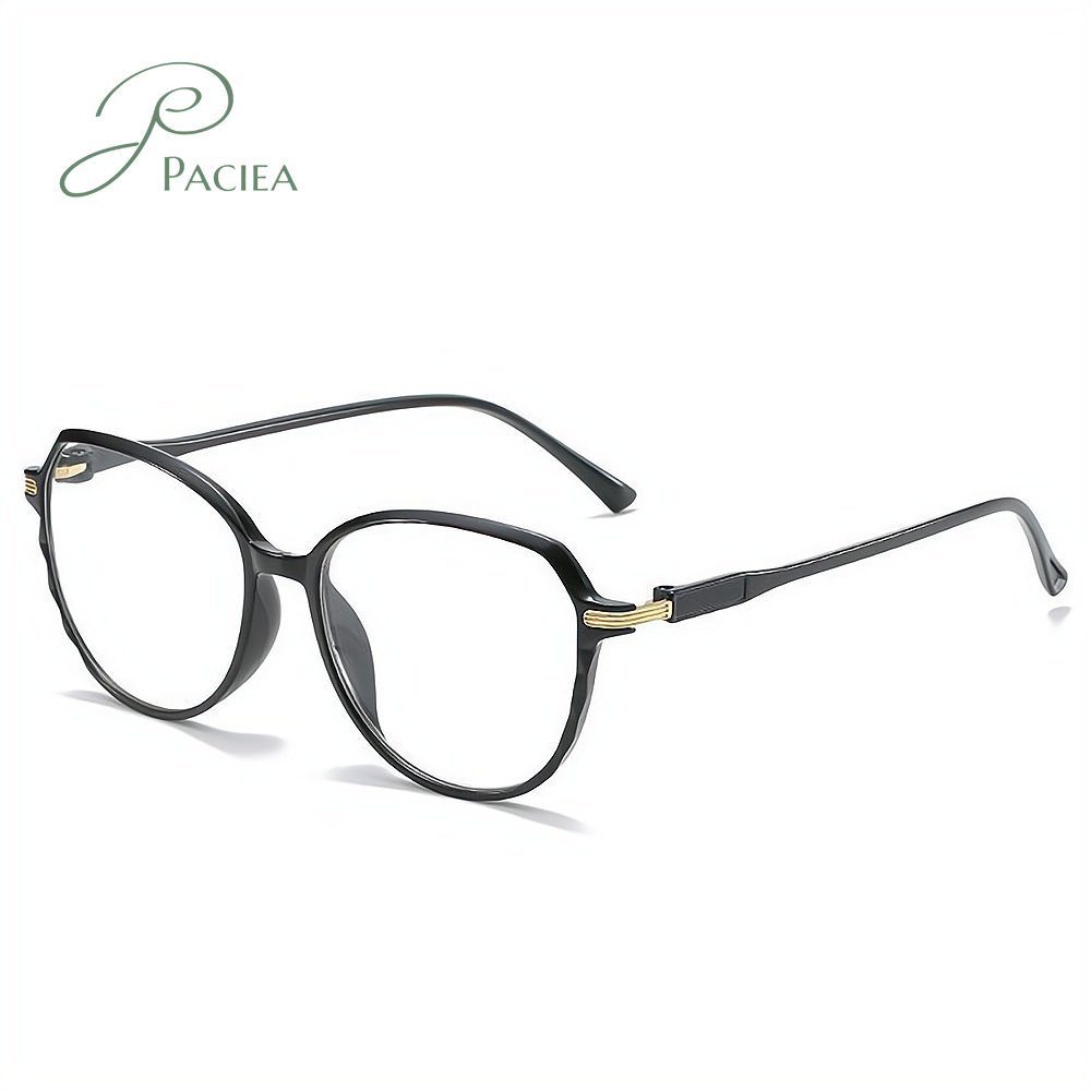 PACIEA Lesebrille Blaulichtfilter OversizedRundUltraleichtfür Damen schwarz Herren und