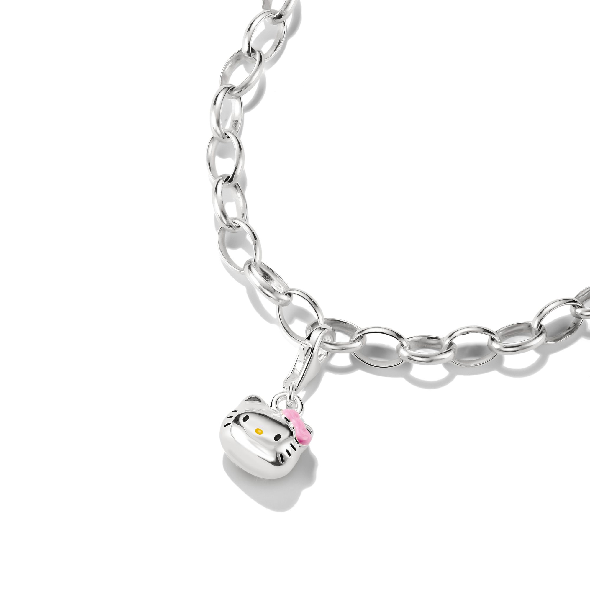 THOMAS SABO Charm-Einhänger THOMAS SABO ♡ Hello Kitty Charm mit pinker Schleife - Original, Emaille