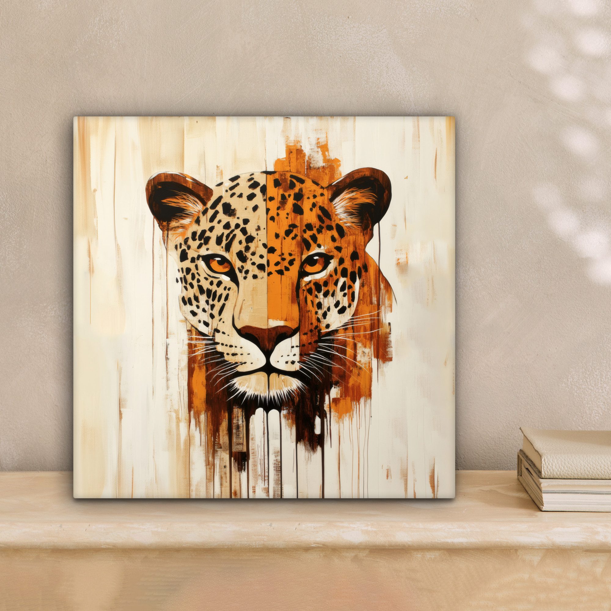 OneMillionCanvasses® Leinwandbild Leopard - Symmetrisch - günstig online kaufen