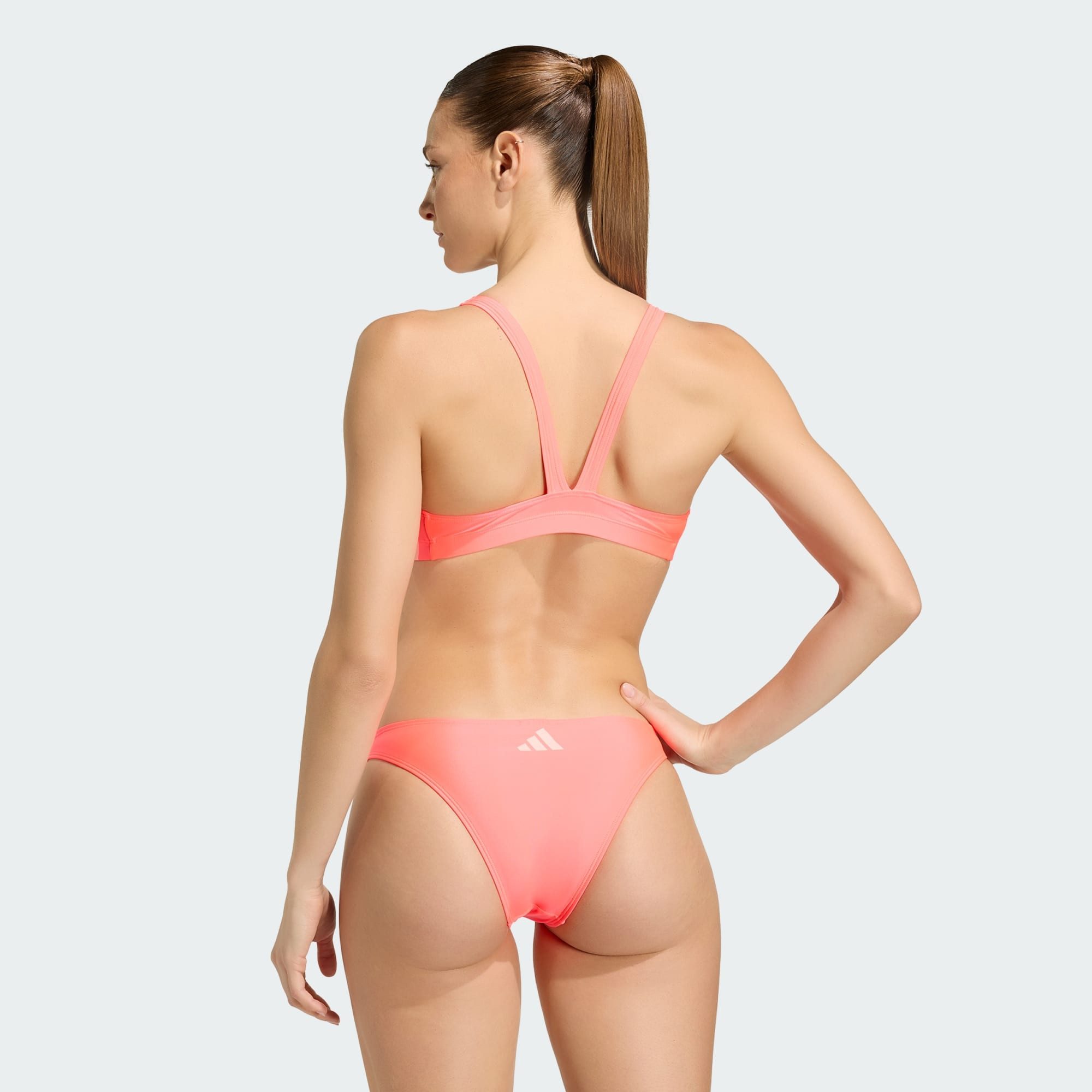 adidas Performance Bustier-Bikini 3-STREIFEN BIKINI V-FÖRMIGER RÜCKENAUSSCHNITT (1-St)