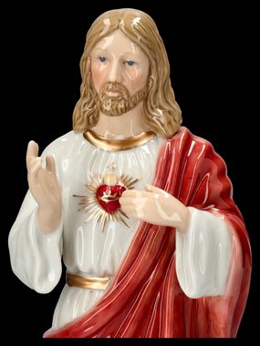 Figuren Shop GmbH Dekofigur Heiligenfigur Porzellan - Gesegnetes Herz Jesu - heilige Dekofigur Kir