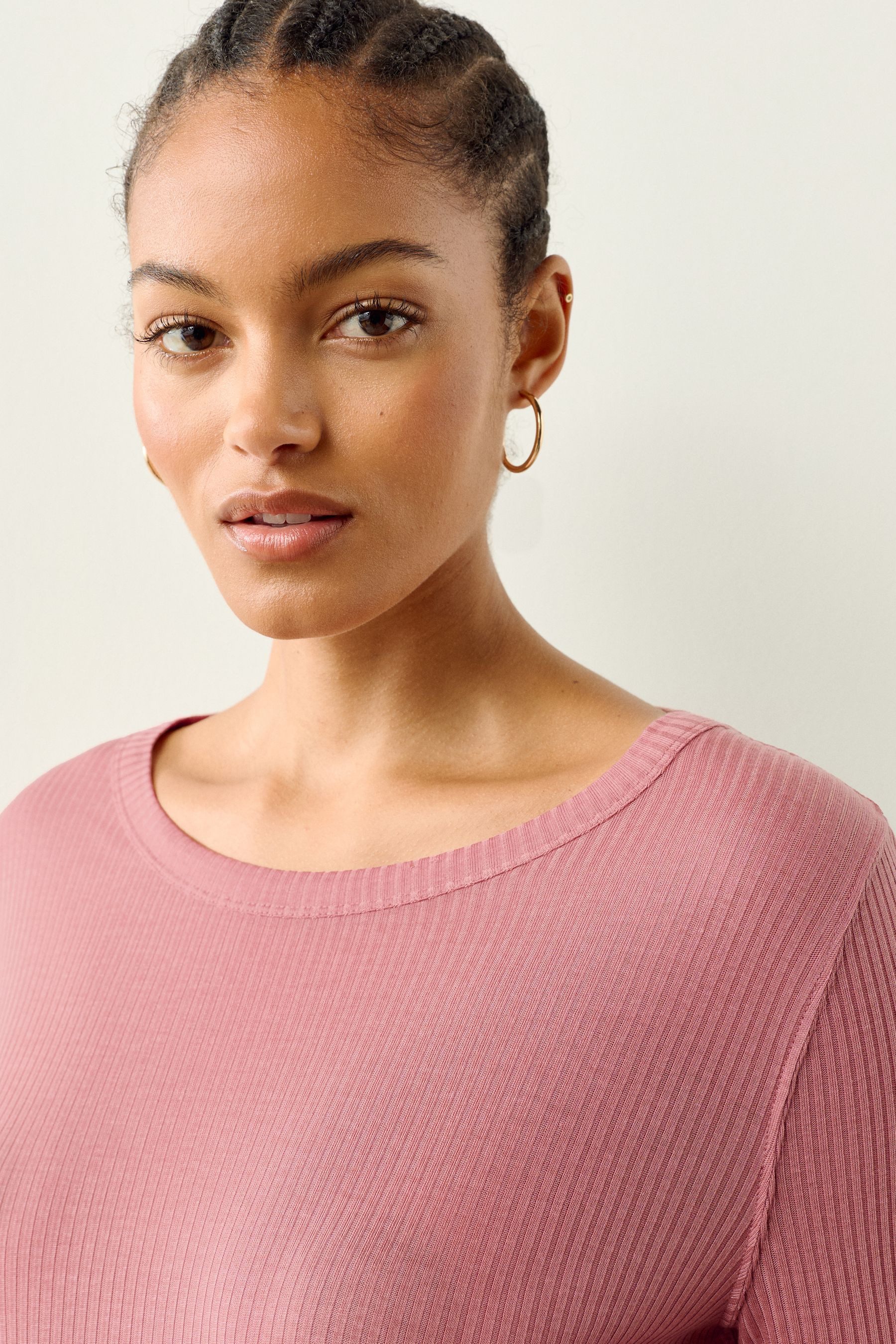 Next Shirtbluse Transparentes Langarmoberteil, Rundhalsausschnitt (1-tlg)