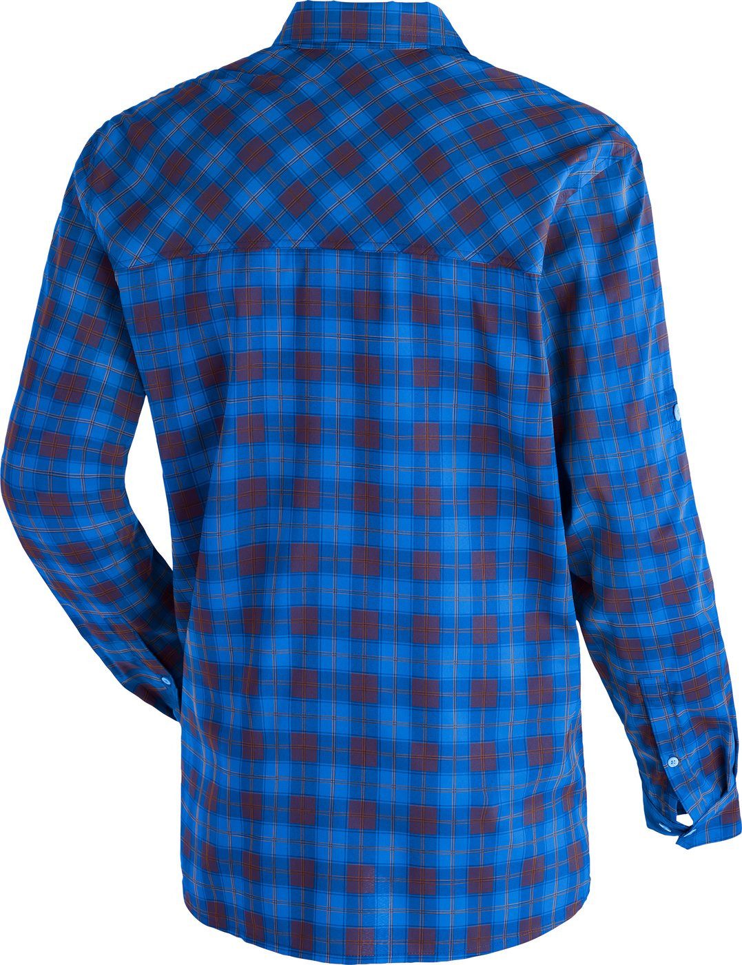 Maier Sports Funktionshemd Kasen L/S M He-Hemd 1/1 Arm el. grey/blue/orange check