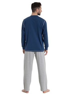 HAASIS Bodywear 1919 Pyjama Herren Pyjama Bio-Cotton (Stück, 1 tlg) hohe Markenqualität