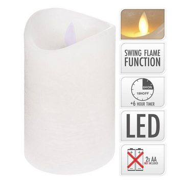 ToCi LED-Kerze 4x LED Kerze Timer bewegliche Flamme flammenlose Echtwachs Kerzen Weiß