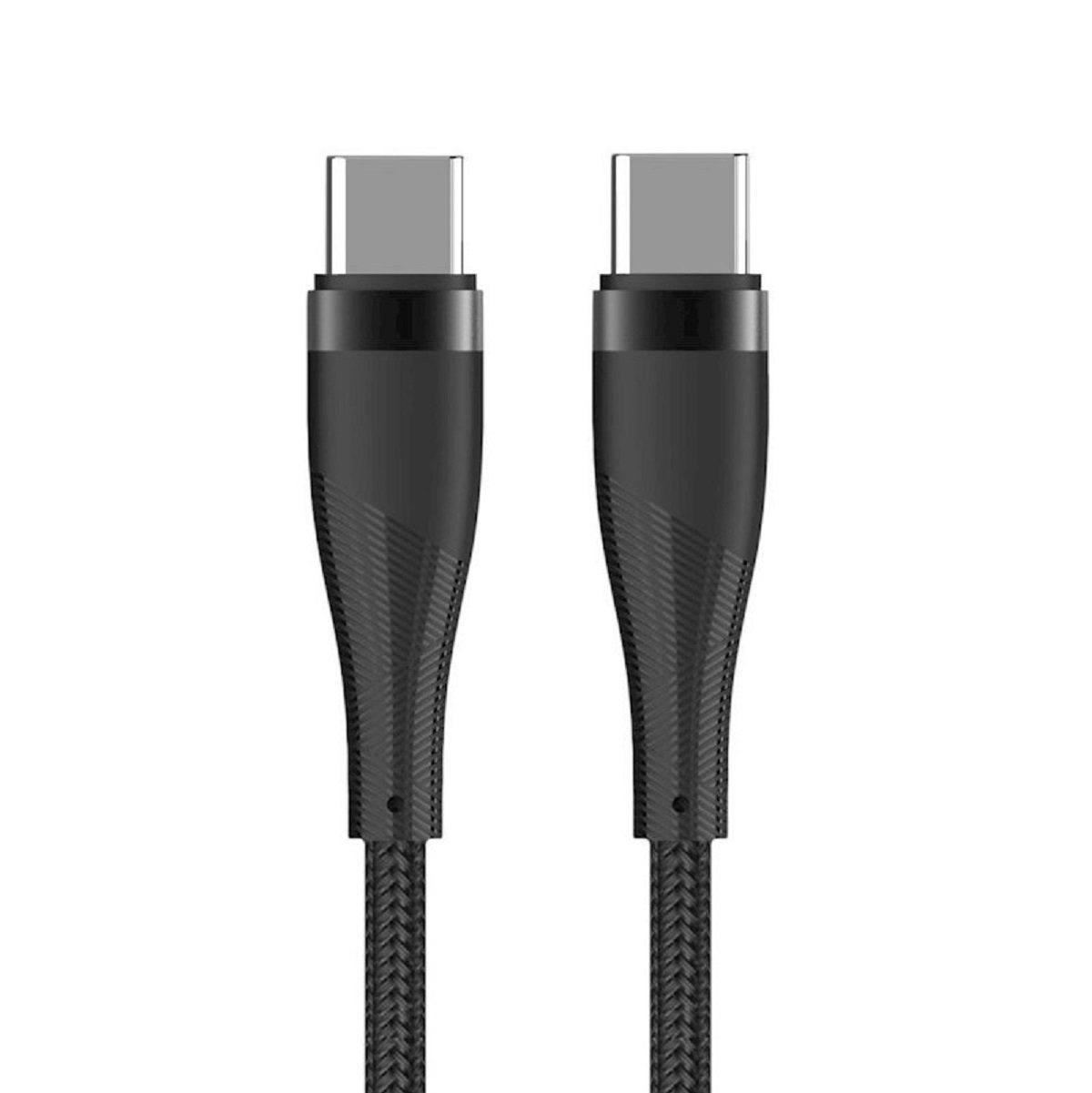 MaXlife MXUC-08 Kabel USB-C - USB-C 1,0 m 100W schwarz nylon USB-Kabel, (100 cm)