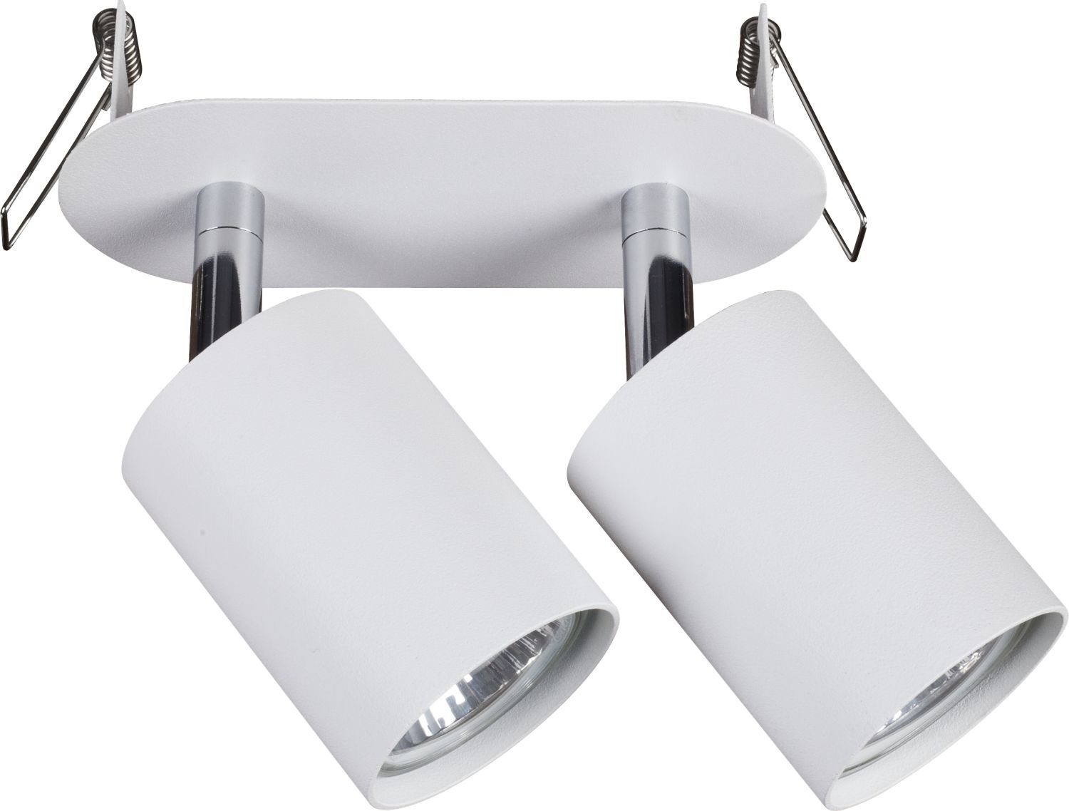 Licht-Erlebnisse Einbauleuchte EYE, ohne Leuchtmittel, Einbaustrahler Weiß Metall GU10 2-flammig flexibel Küche