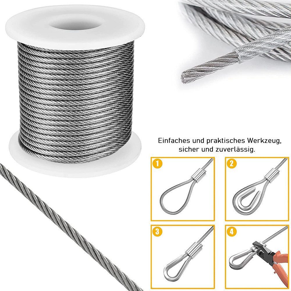 RWEUOQ 56Stück Drahtseil Set 30M Stahlseil günstig online kaufen