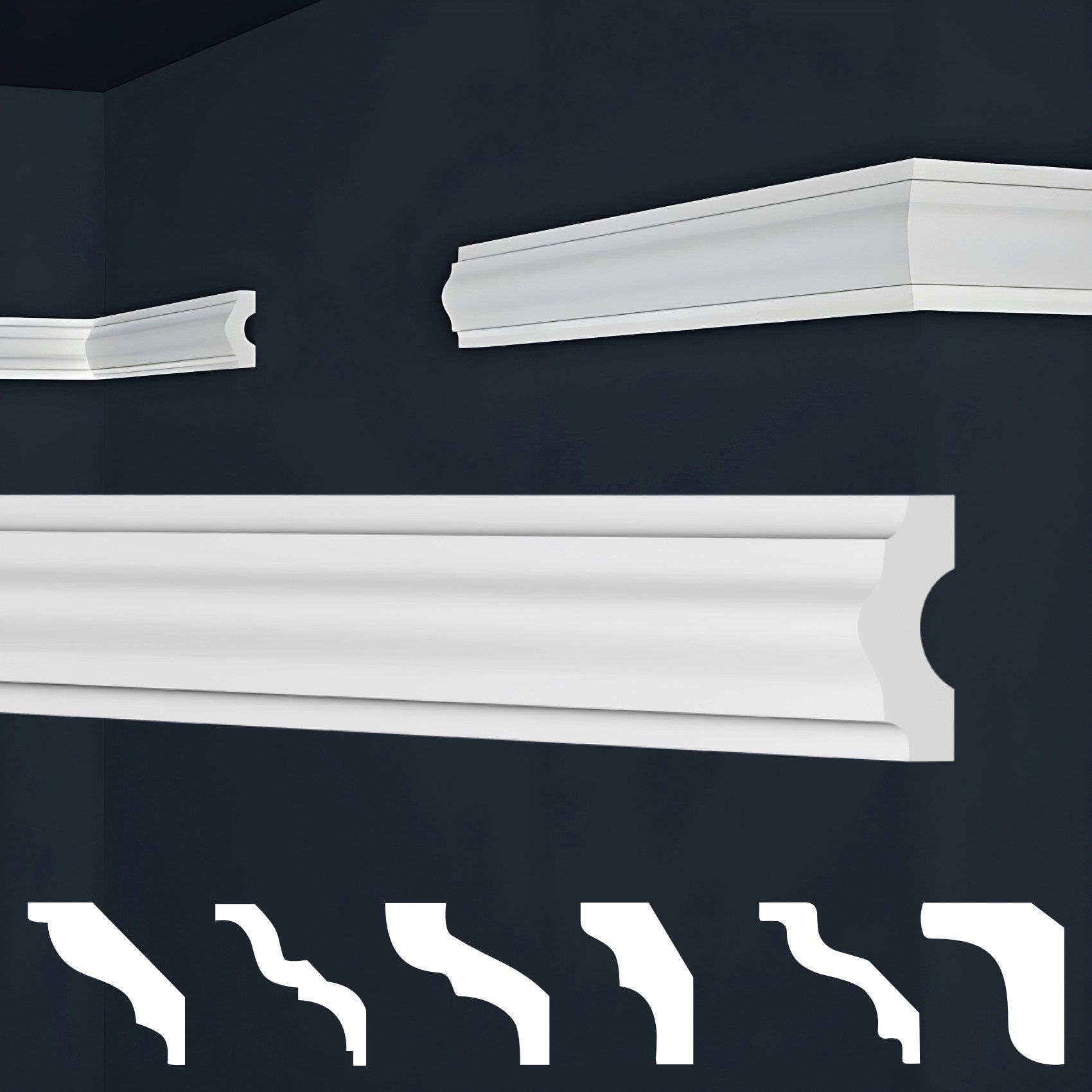 marbet design Stuckleiste E-18, 30 Meter / 15 Leisten, XPS Styropor weiß - günstig online kaufen