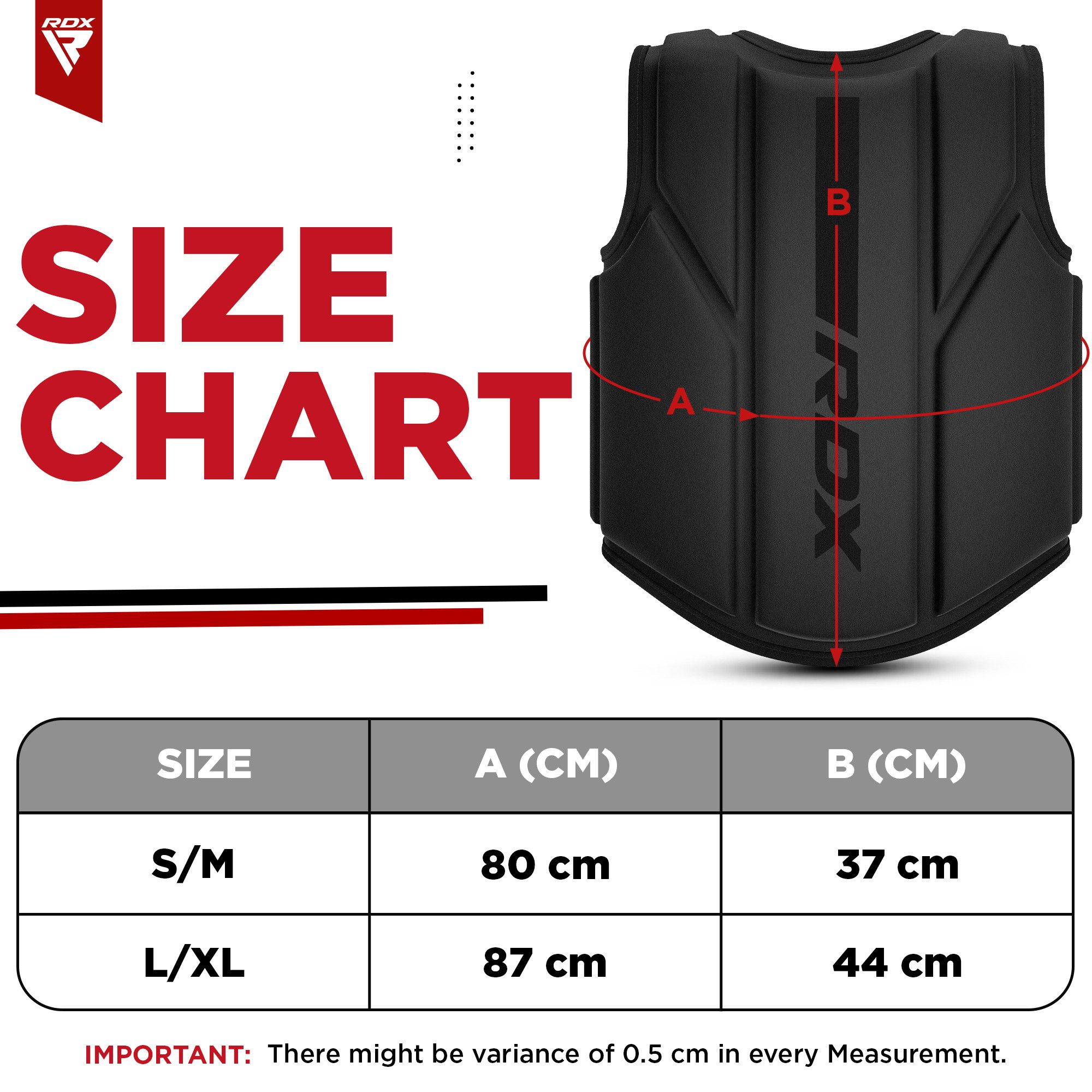 RDX Sports Brustprotektor RDX Body Protection Martial Arts, Chest Guard Bauchschutz Kickboxen