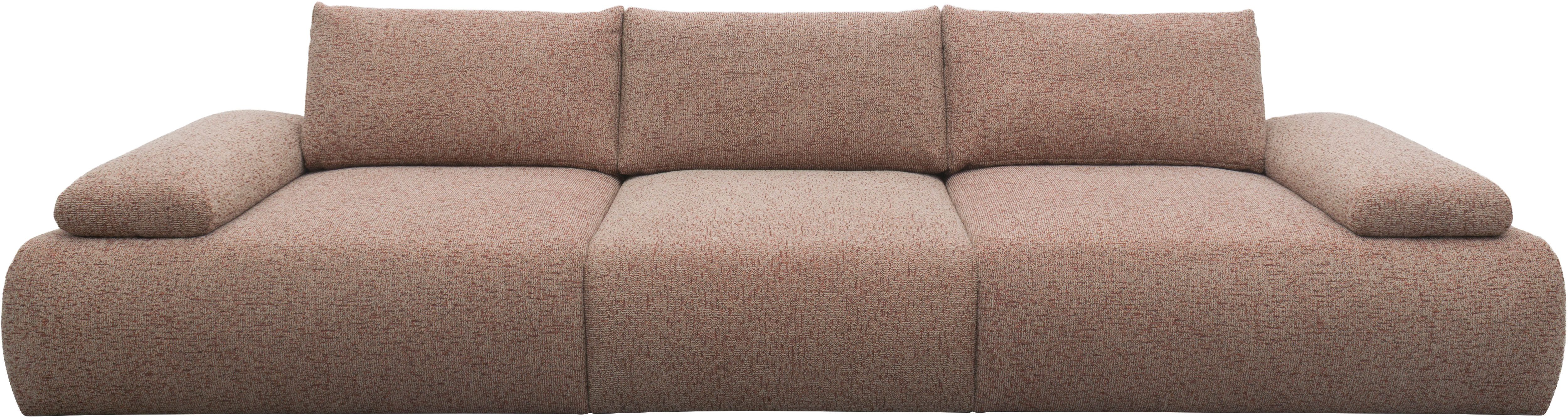 DOMO collection Big-Sofa Évora Megasofa Breite 324 cm, 3 Teile, Federkern, inkl. Armlehnenverstellung, Struktur grob, rust