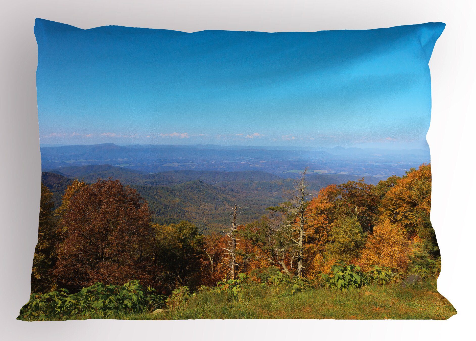 Gedruckter Fall-Virginia Mountains Abakuhaus Dekorativer (1 Standard Kissenbezug, Appalachian Stück), Size King Kissenbezüge