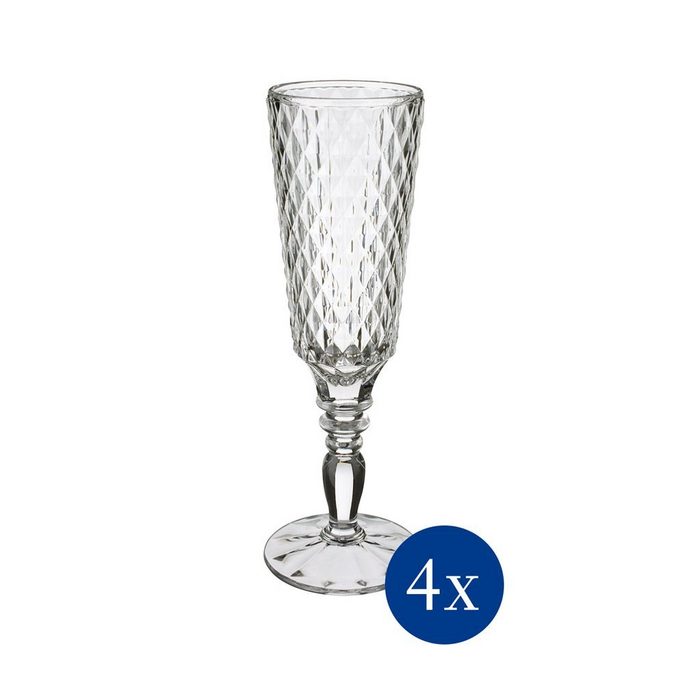 Villeroy & Boch Gläser-Set Boston Flare Sektglas 4 Stück Glas