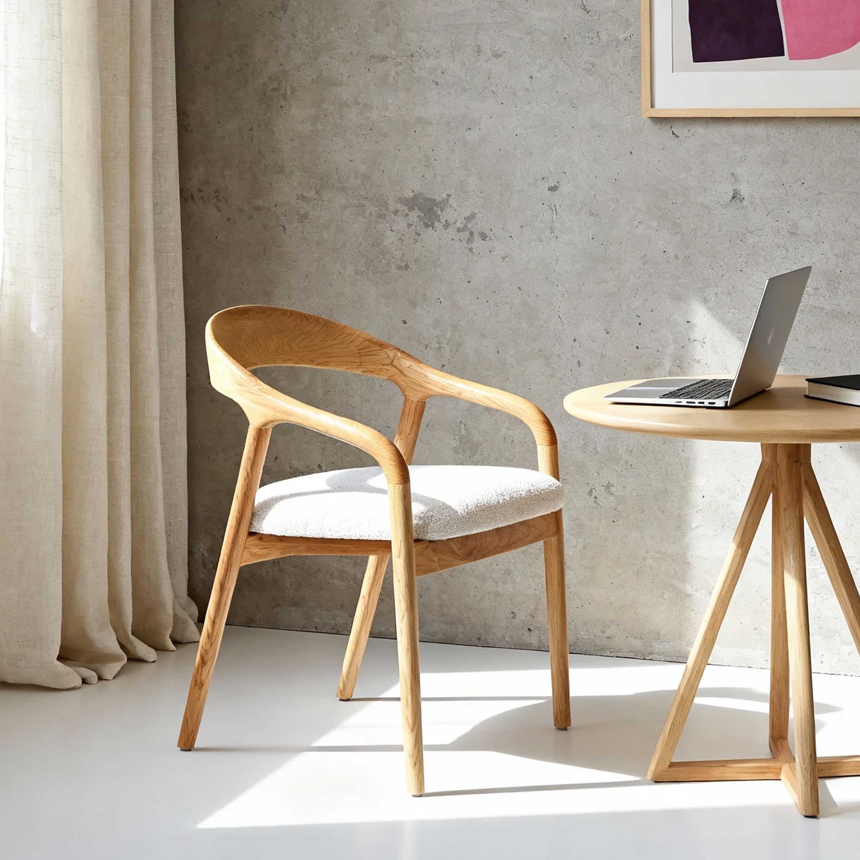 VECHOO Esszimmerstuhl halboffene Holzstuhl Roland mit Armlehnen, Armlehnstuhl (1 St), Polsterstuhl, Wohnzimmerstuhl