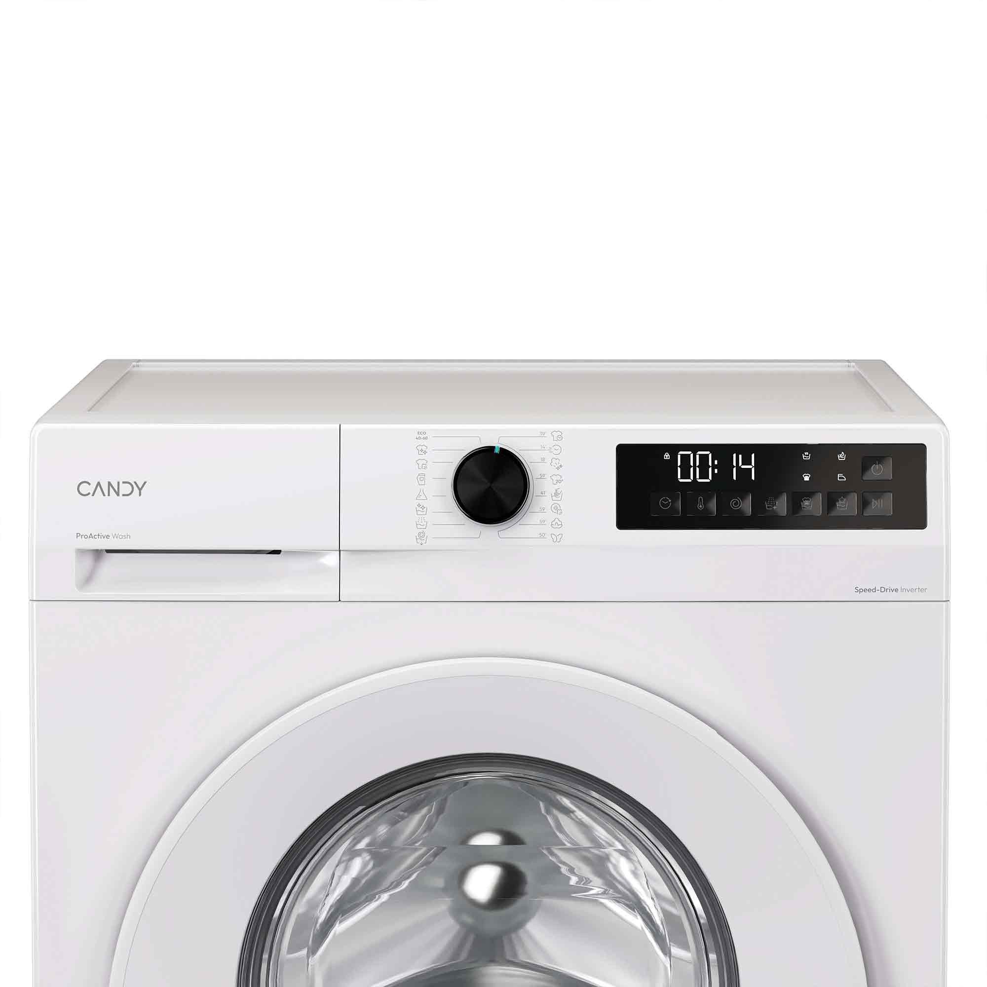 Candy Waschmaschine GD 4108-S, 10 kg, 1400 U/min, ProActiveWash, Dampffunktion, 4D-Display, Mengenautomatik