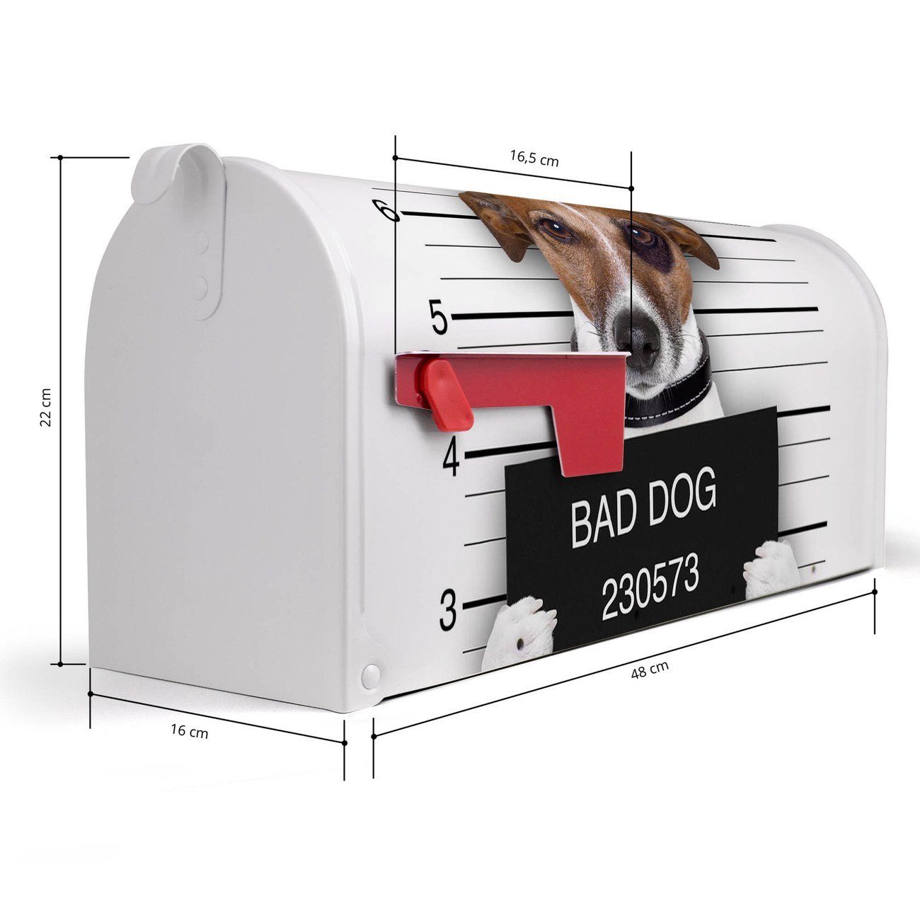 (Amerikanischer banjado x Briefkasten 22 51 Briefkasten, Mississippi Amerikanischer x Dog aus Russel cm Bad weiß Jack Mailbox 17 original USA),