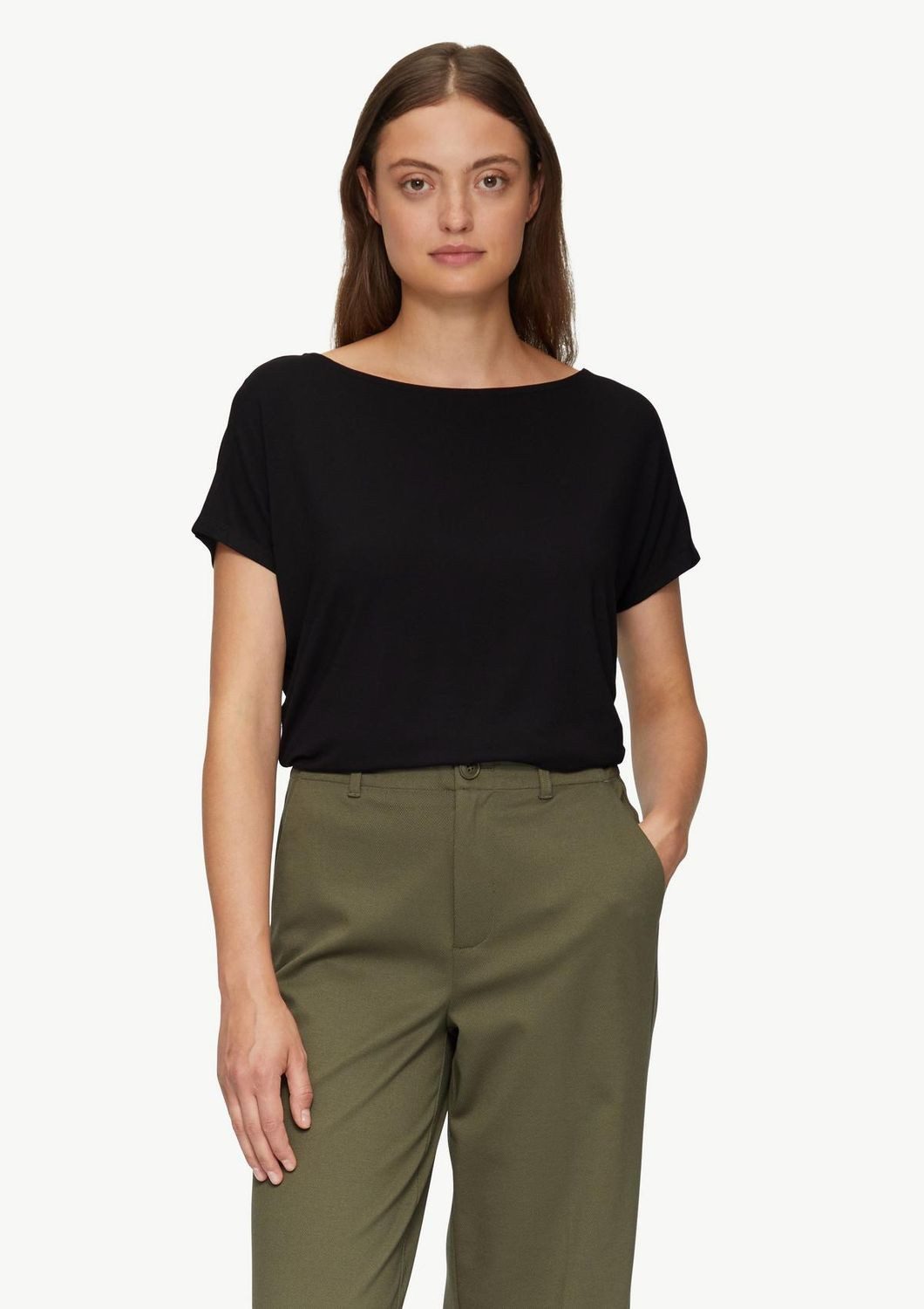 s.Oliver Shirttop Fließendes Jersey-Shirt mit überschnittenen günstig online kaufen