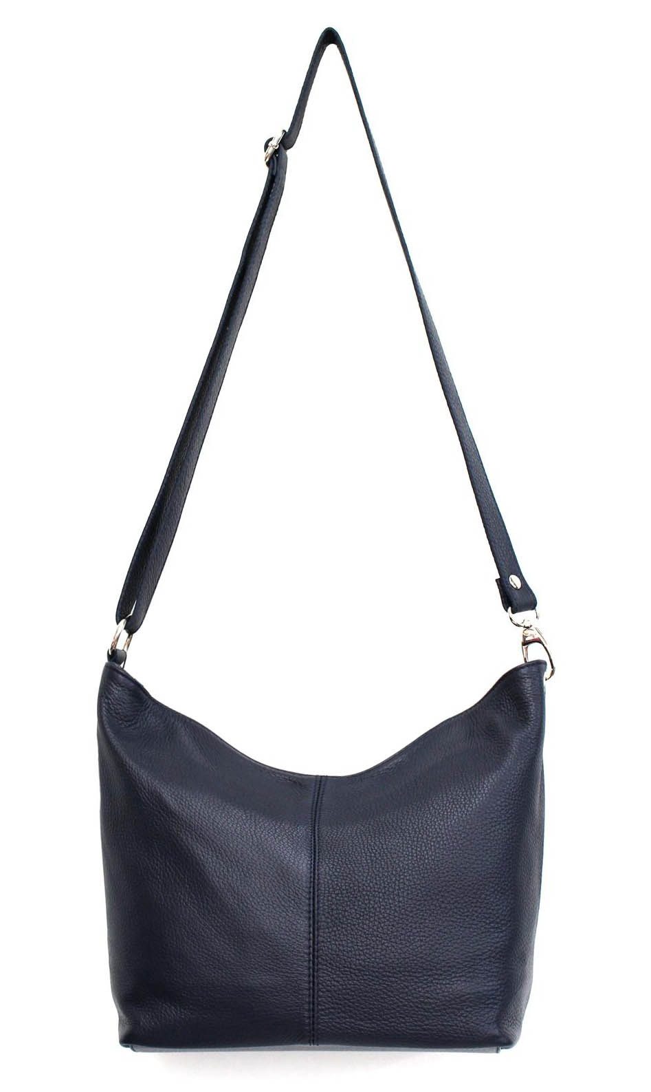 Shopper MADE IN ITALY Damen Leder Tasche Shopper Umhängetasche Cross Over Body