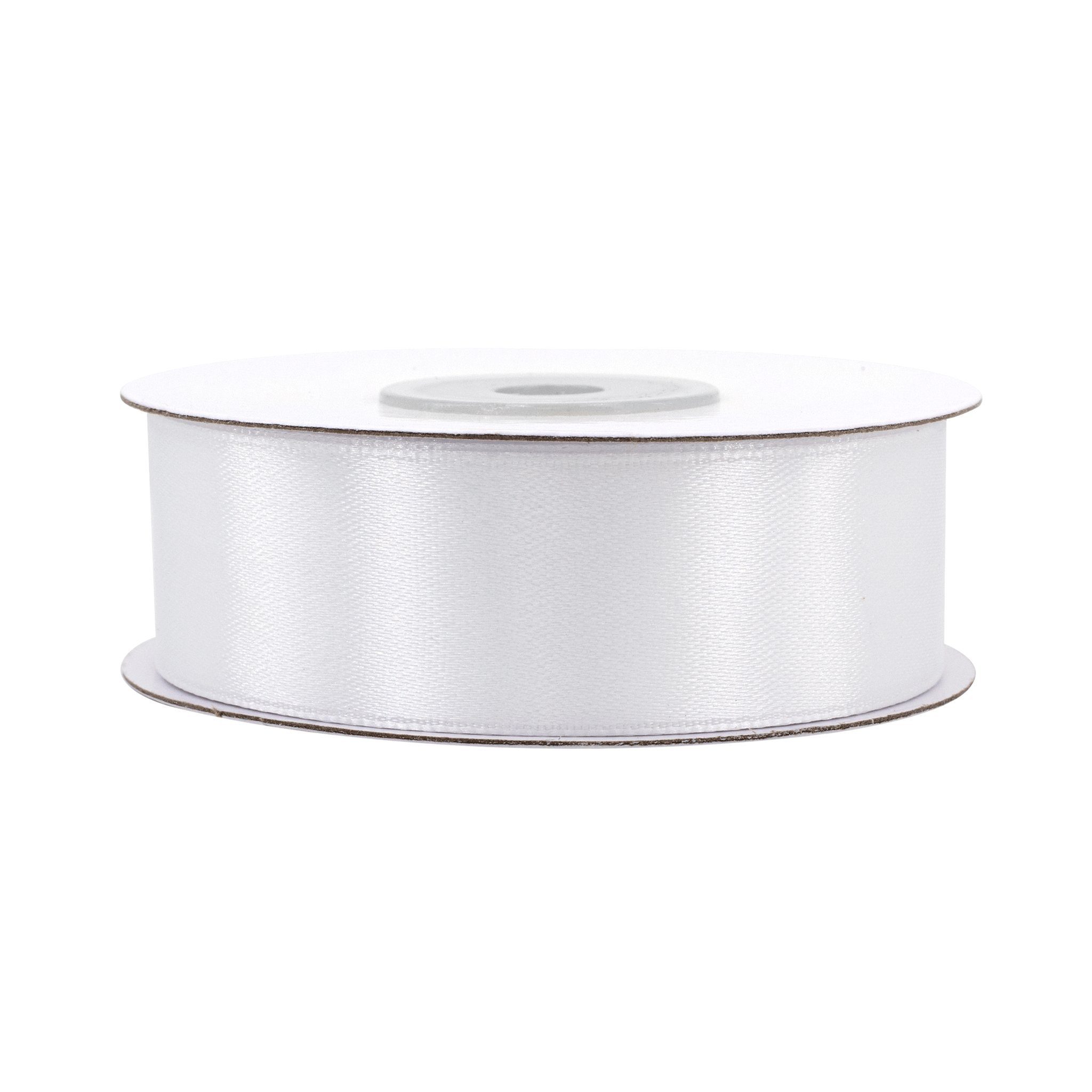 Creativery Satinband, Satinband 25mm x 25m Rolle Weiß