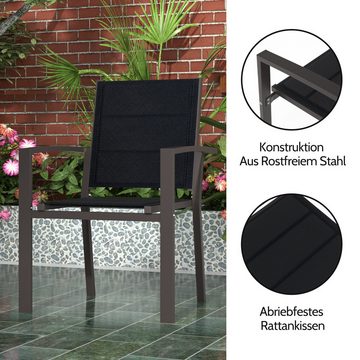 HOMALL Gartenstuhl Gartenstuhle (2er Set) Aluminium Outdoor-Stuhle Belastbarkeit 140 kg