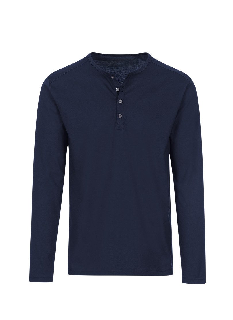 Trigema Longsleeve TRIGEMA Langarmshirt mit Knopfleiste (1-tlg)