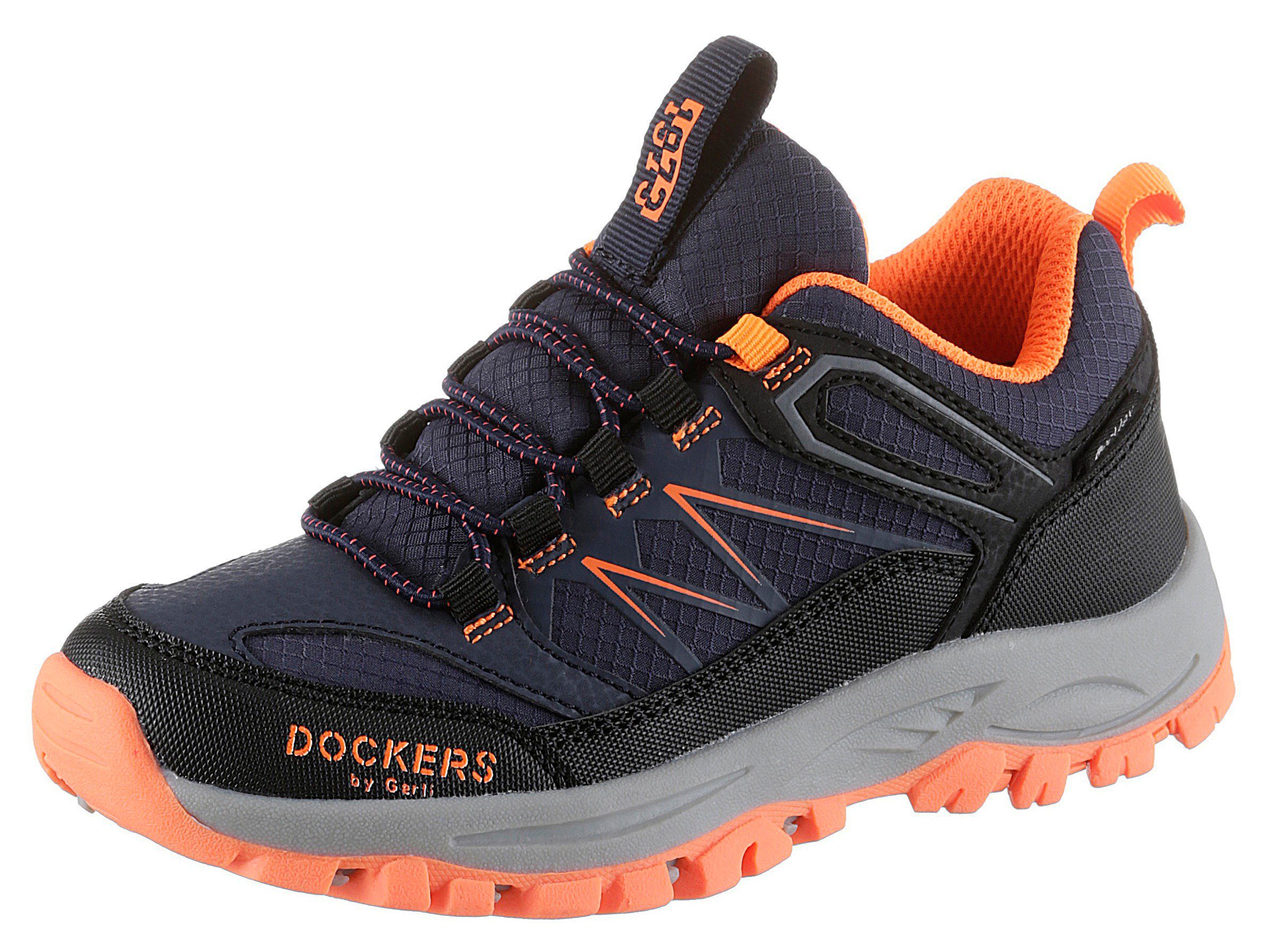 Dockers by Schnellverschluss mit Sneaker Slip-On Gerli dunkelblau-schwarz-orange