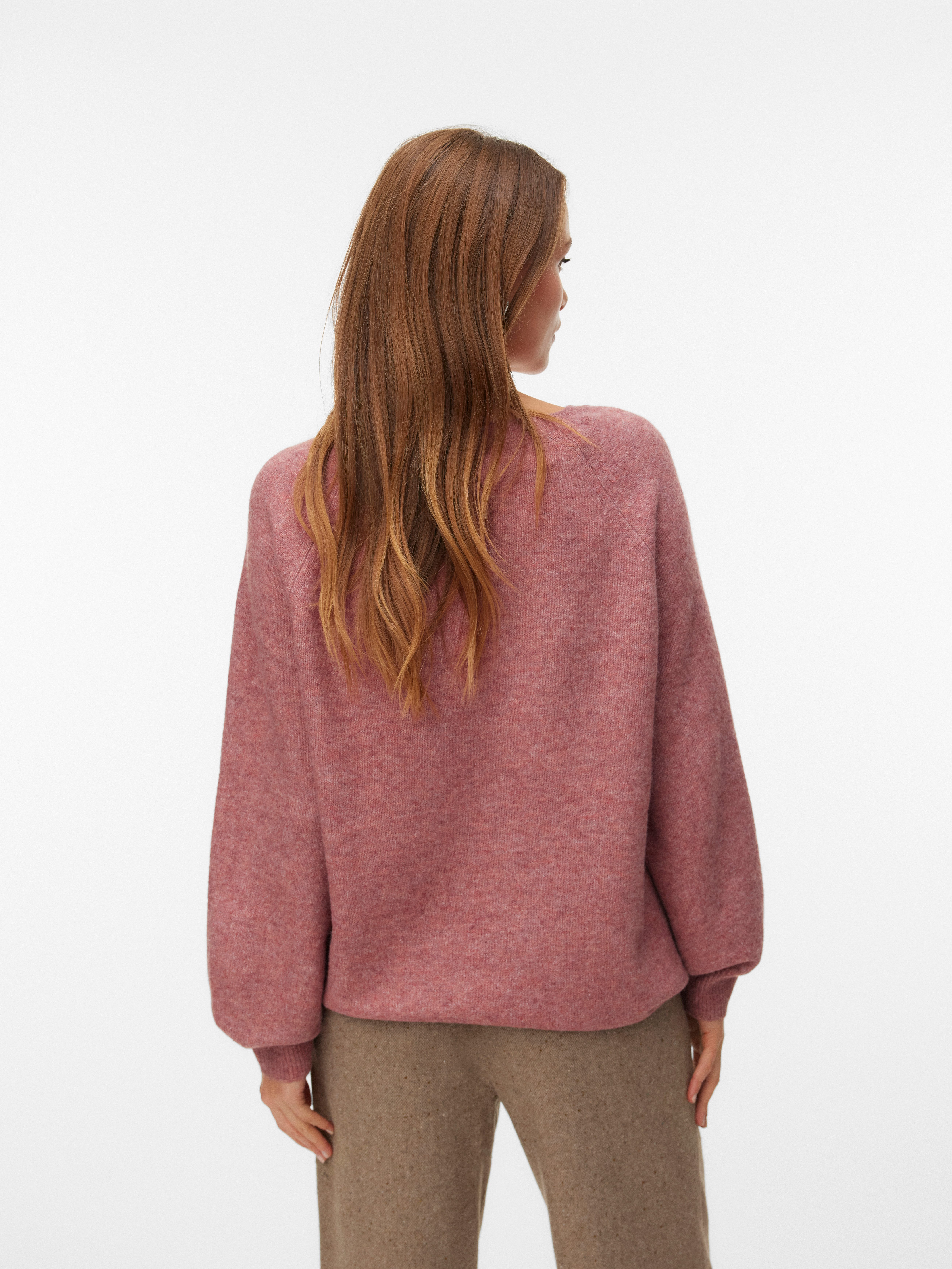 Vero Moda V-Ausschnitt-Pullover VMLEAF LS LONG günstig online kaufen