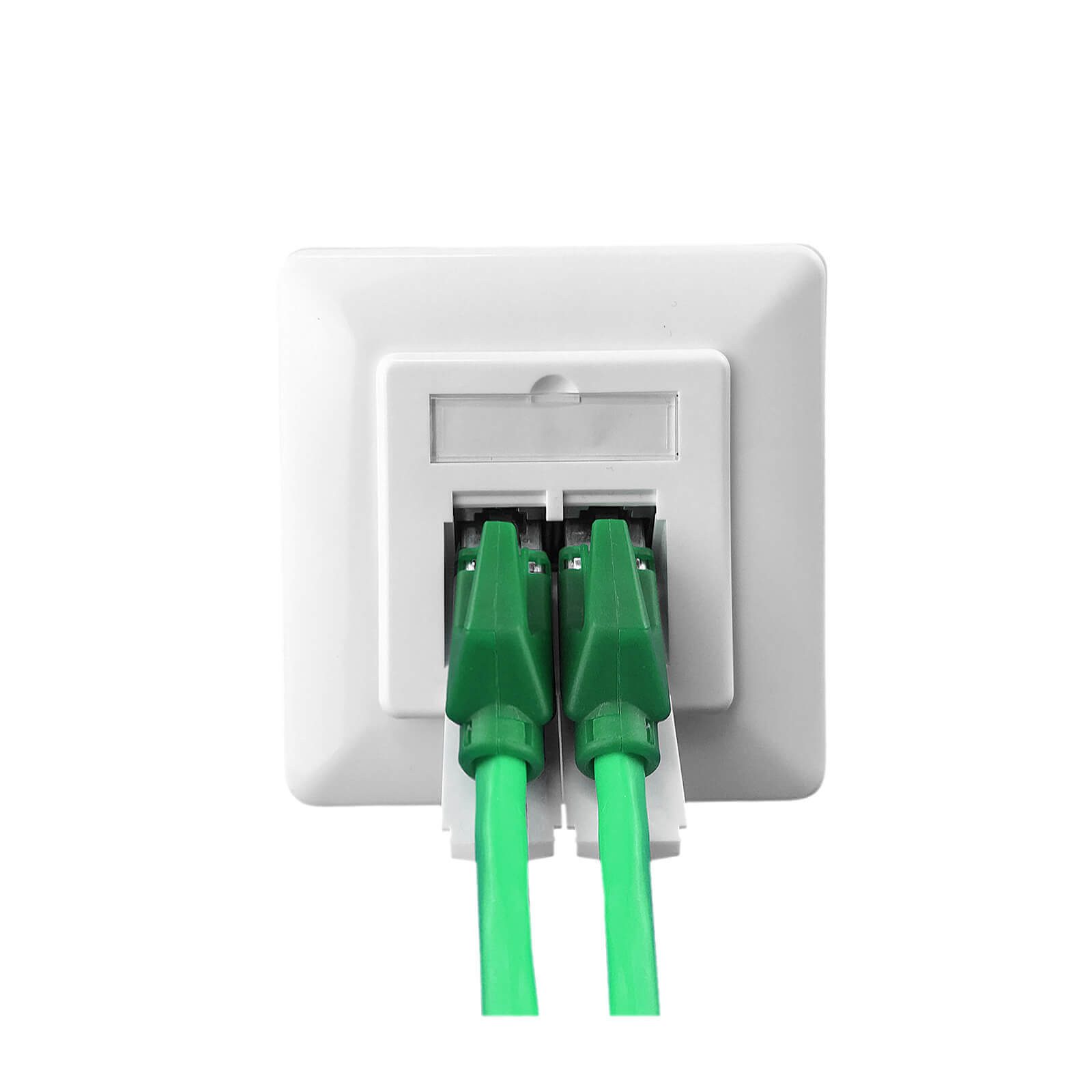 ProfiPatch ProfiPatch Netzwerkdose Unterputz Cat.6 250MHz 2-Port geschirmt weiß Netzwerk-Adapter
