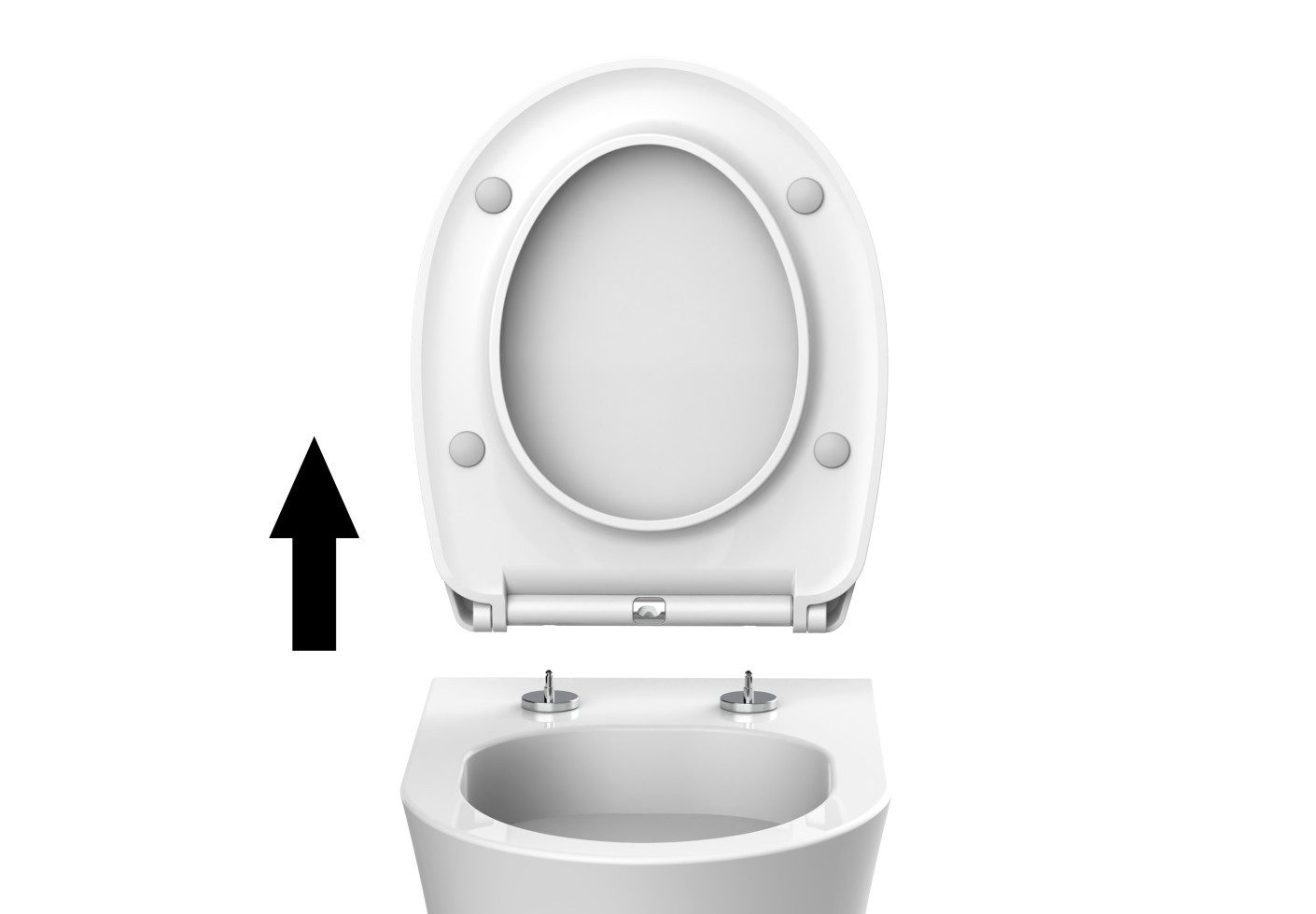 Primaster WC-Sitz Primaster WC-Sitz mit Absenkautomatik Ontario weiß, Abnehmbar Absenkautomatik Kunststoffscharniere – Bild 5 von 5