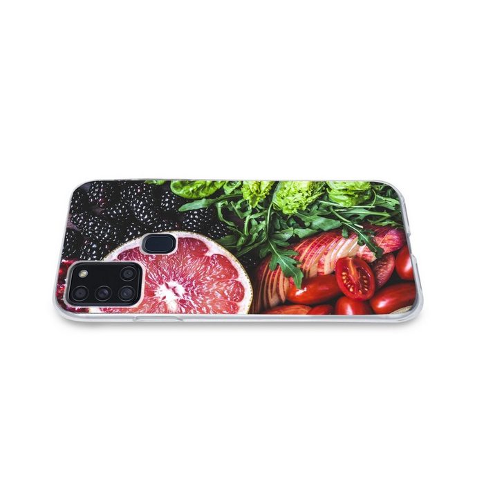 MuchoWow Handyhülle Gemüse - Obst - Farben Handyhülle Samsung Galaxy A21s Smartphone-Bumper Print Handy