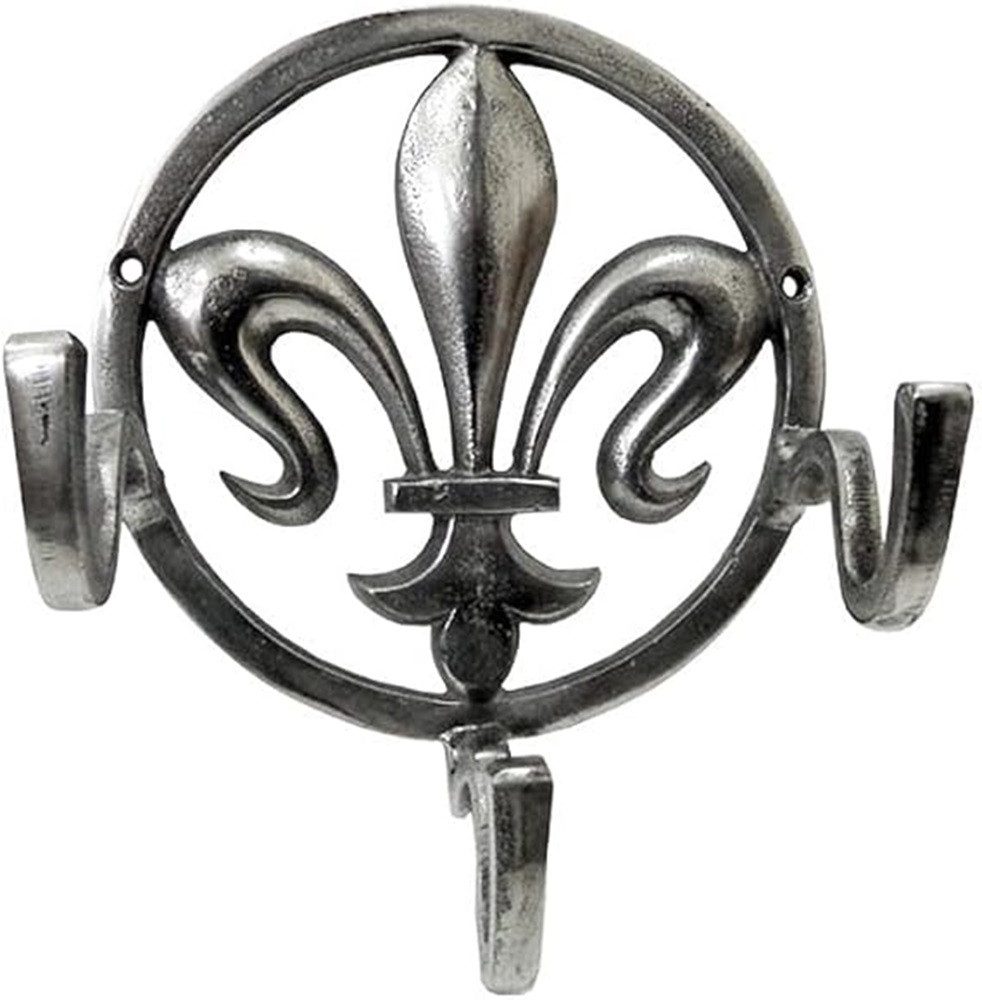 Hazenkamp Garderobe Wandhaken Haken Garderobe franz. Lilie bourbon Fleur di lys, silber chrom farben