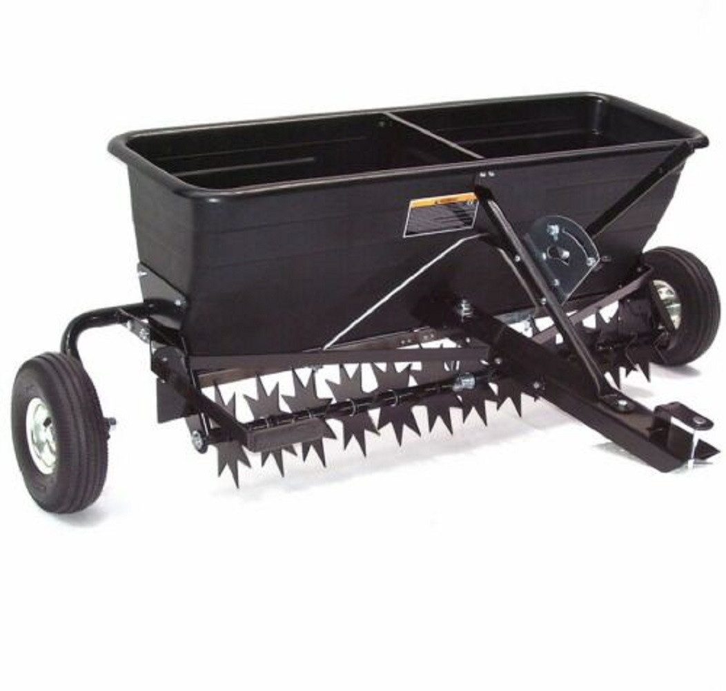 Apex Rasenlüfter Anhänger Rasenlüfter 102cm Vertikutierer mit Streuwagen 55552, (1-tlg)