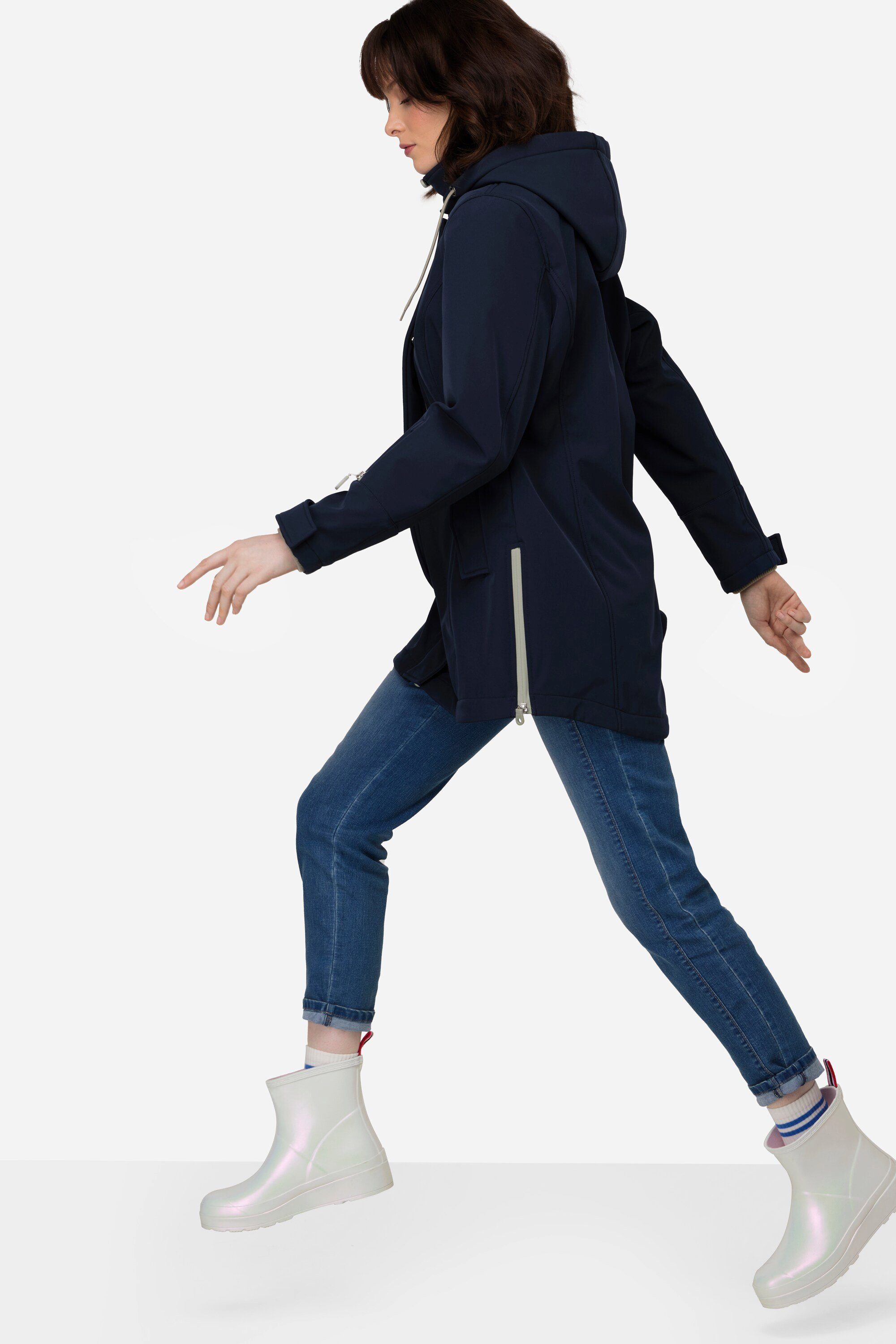 Softshell-Jacke navy wasserabweisend Kapuze Laurasøn blau Softshelljacke