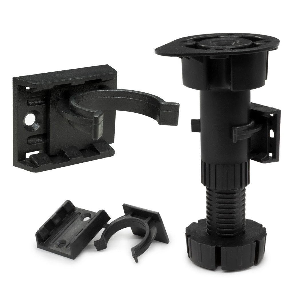 Prima-Online Tischbein Verstellbare Möbelbeine 95-165 mm Möbelfuß Kunststoff stabil schwarz