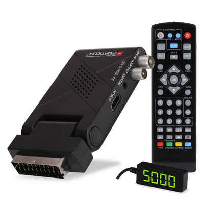 RED OPTICUM AX Lion 5 AIR DVB-T2 Receiver mit Aufnahmefunktion DVB-T2 HD Receiver (externer IR Sensor mit LED Display - SCART, HDMI, USB,12V Netzteil)