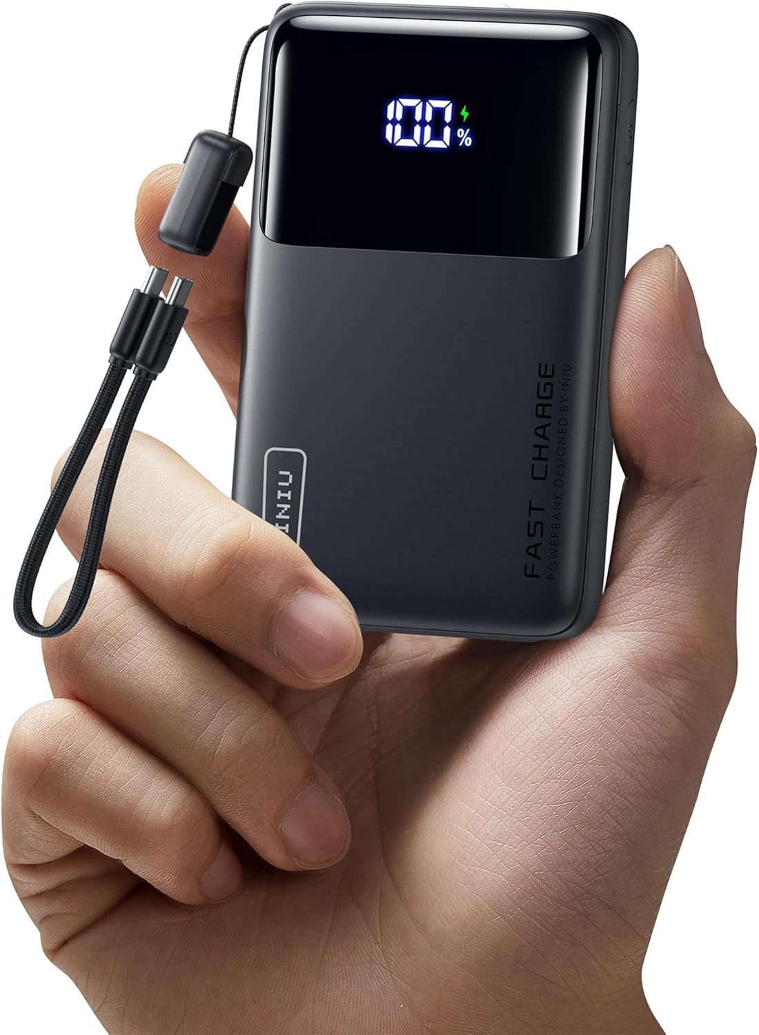 INIU Fast Charger 3in1 Mini Powerbank Geeignet für iPhone, Samsung, AirPods, Tablets 10000 mAh, 45W Schnellladefunktion, Kompakt & Reisegeeignet