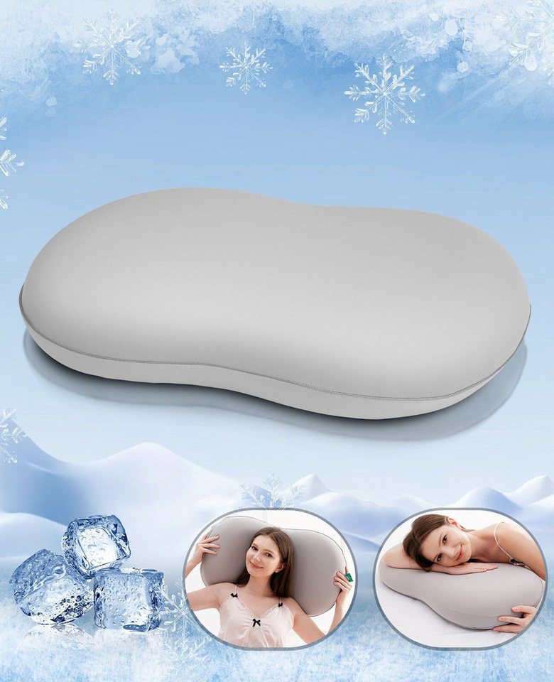 Elegear Nackenstützkissen Memory Foam Kissen Kopfkissen, Ergonomisches Orthopädisches Kissen, Füllung: Memory Foam, Bezug: abnehmbar, kühlend waschbar, Seitenschläfer, Bauchschläfer, Rückenschläfer, höhenverstellbar (8/10 cm), kühlend & atmungsaktiv, hypo
