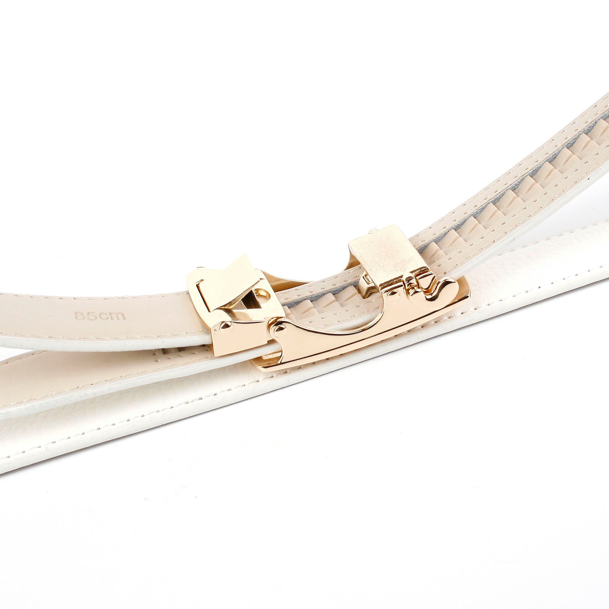 Anthoni Crown Ledergürtel 2,5 cm schmaler Ledergürtel weiß | Anzuggürtel
