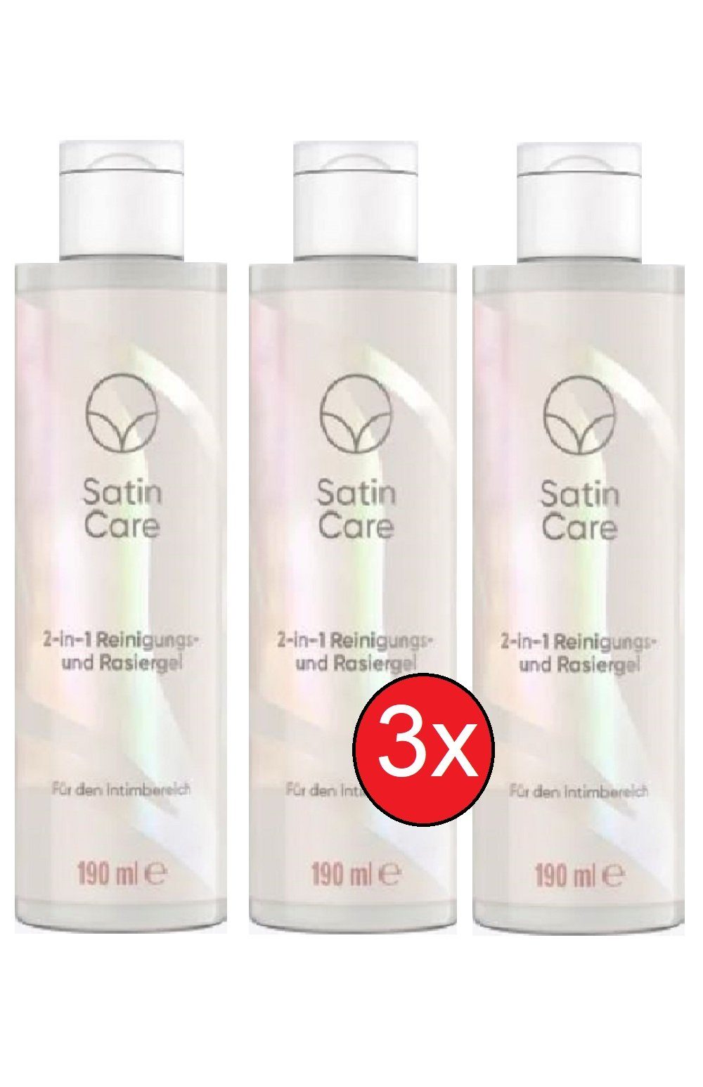 Rasiergel Satin Care 2in1 Rasiergel 3x 190ml Gel Rasur Hautpflege