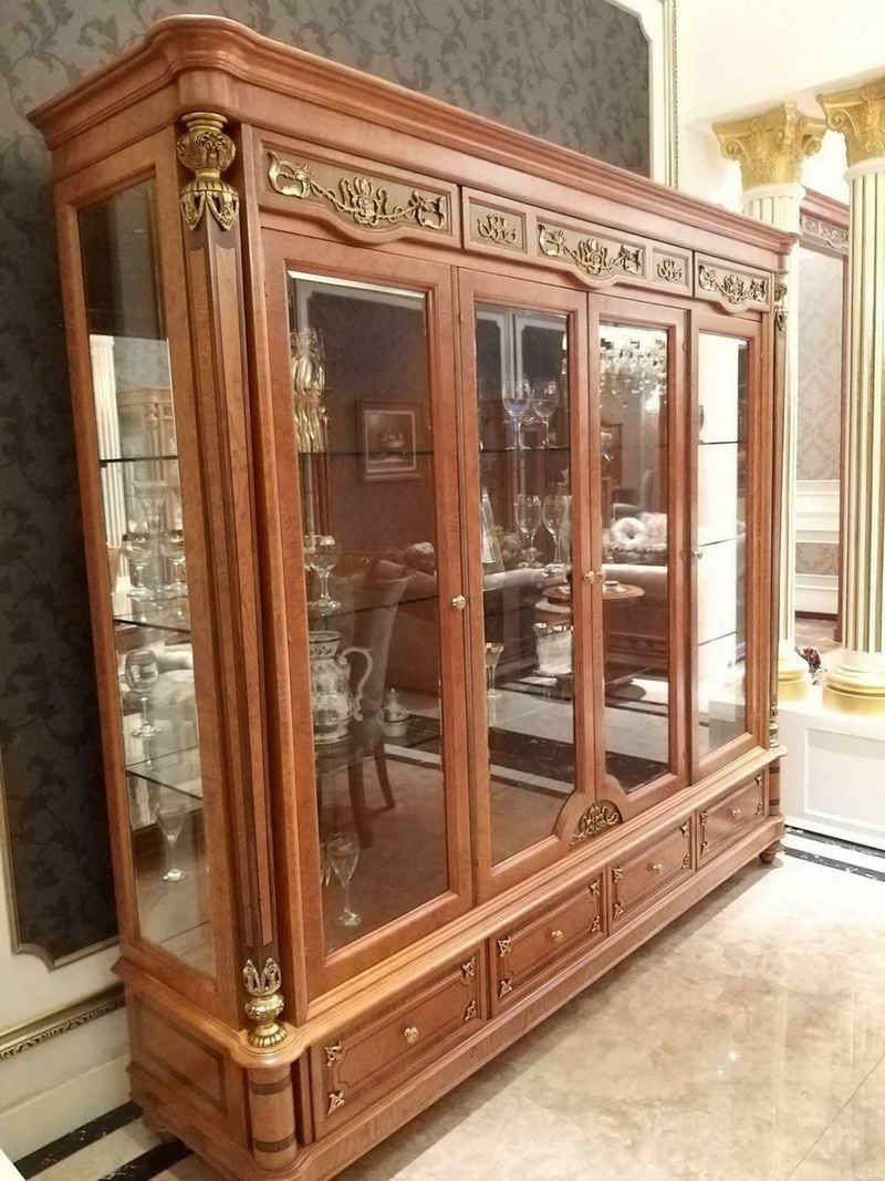 JVmoebel Vitrine XXL Luxus Schaufenster Vitrine Vitrinen Glas Schrank Barock Rokoko