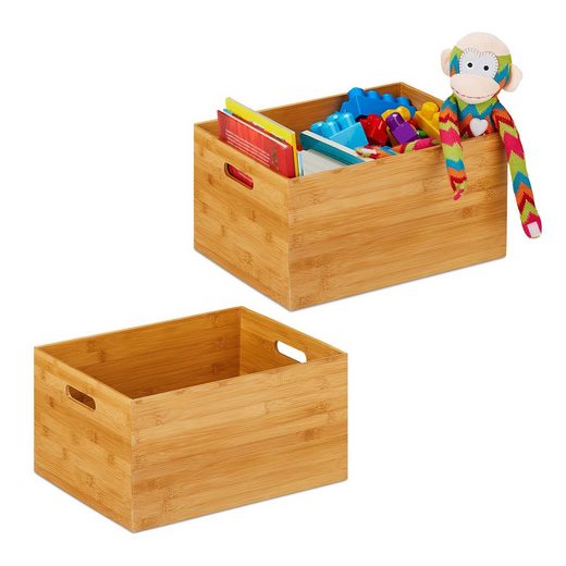 relaxdays Aufbewahrungsbox »2 x Aufbewahrungskiste Bambus groß« online