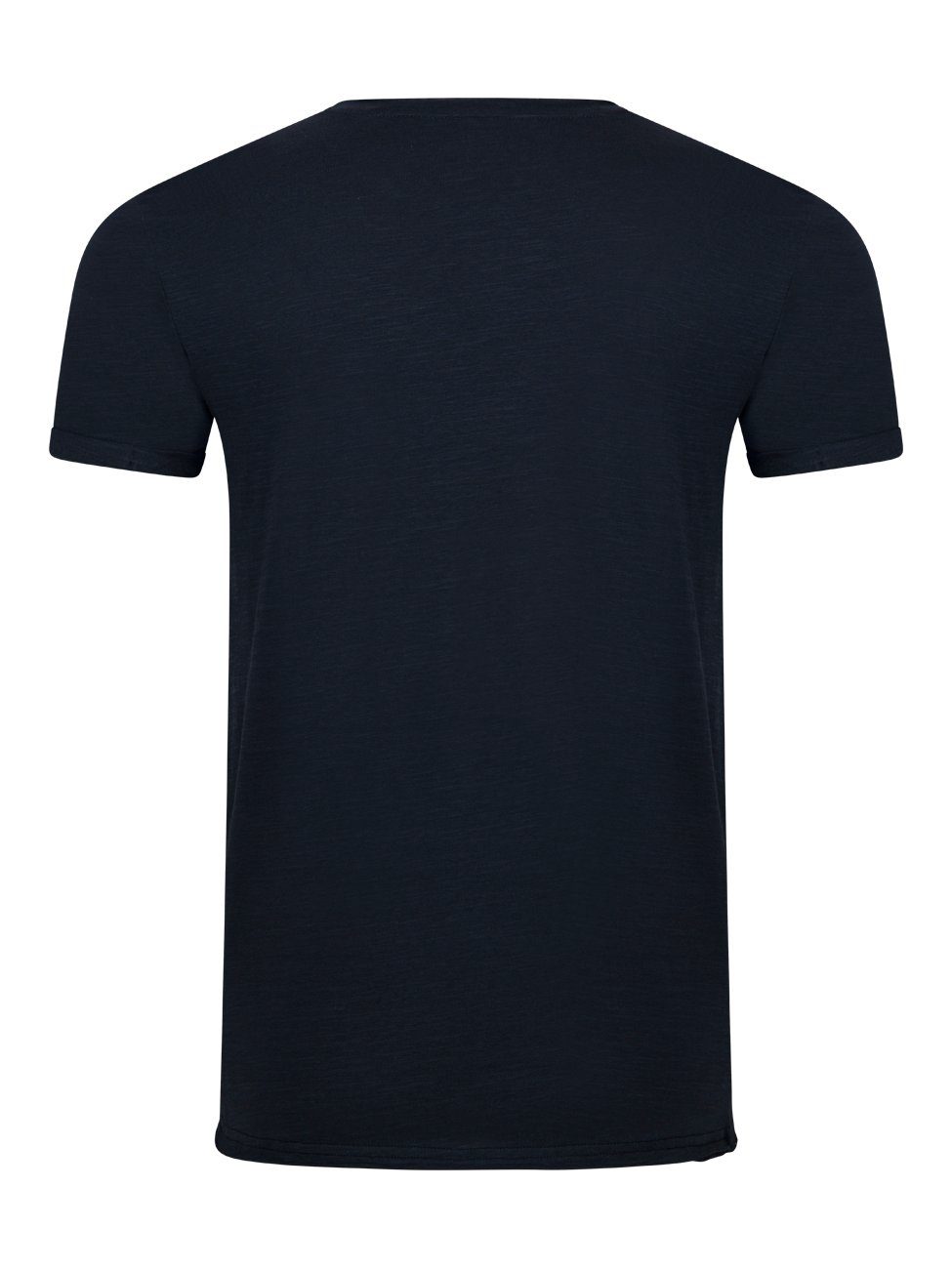 Rundhalsausschnitt Kurzarm Shirt mit T-Shirt Fit Navy aus riverso Regular Baumwolle RIVLenny Tee 100% Basic Herren (1-tlg) Shirt