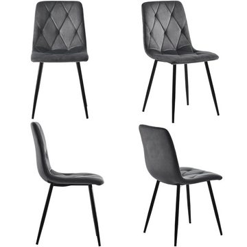 WISHDOR Esszimmerstuhl Wohnzimmerstuhl (4 St), 4er-Set Polsterstuhl Stuhl, Küchenstuhl mit Rückenlehne, Metallbeine