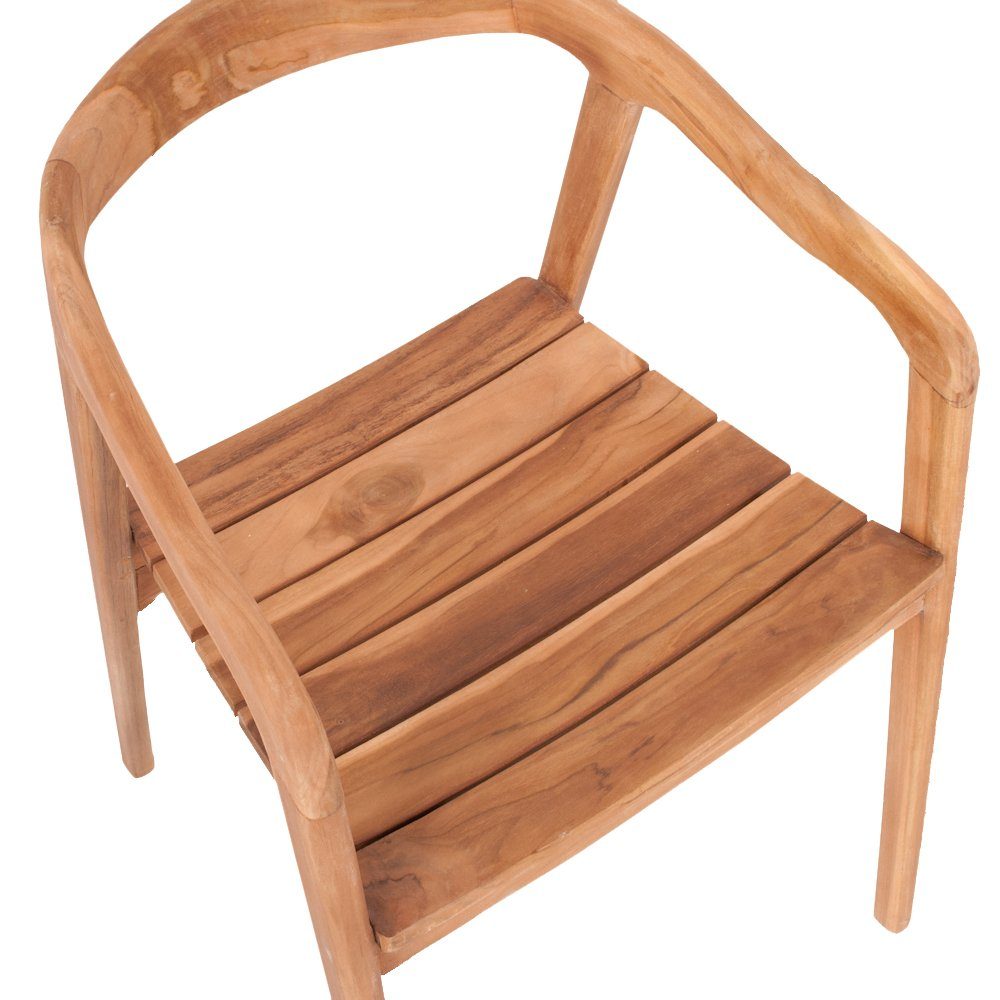 LebensWohnArt Stuhl Teak Design Lounge-Stuhl FUNNO-OUT